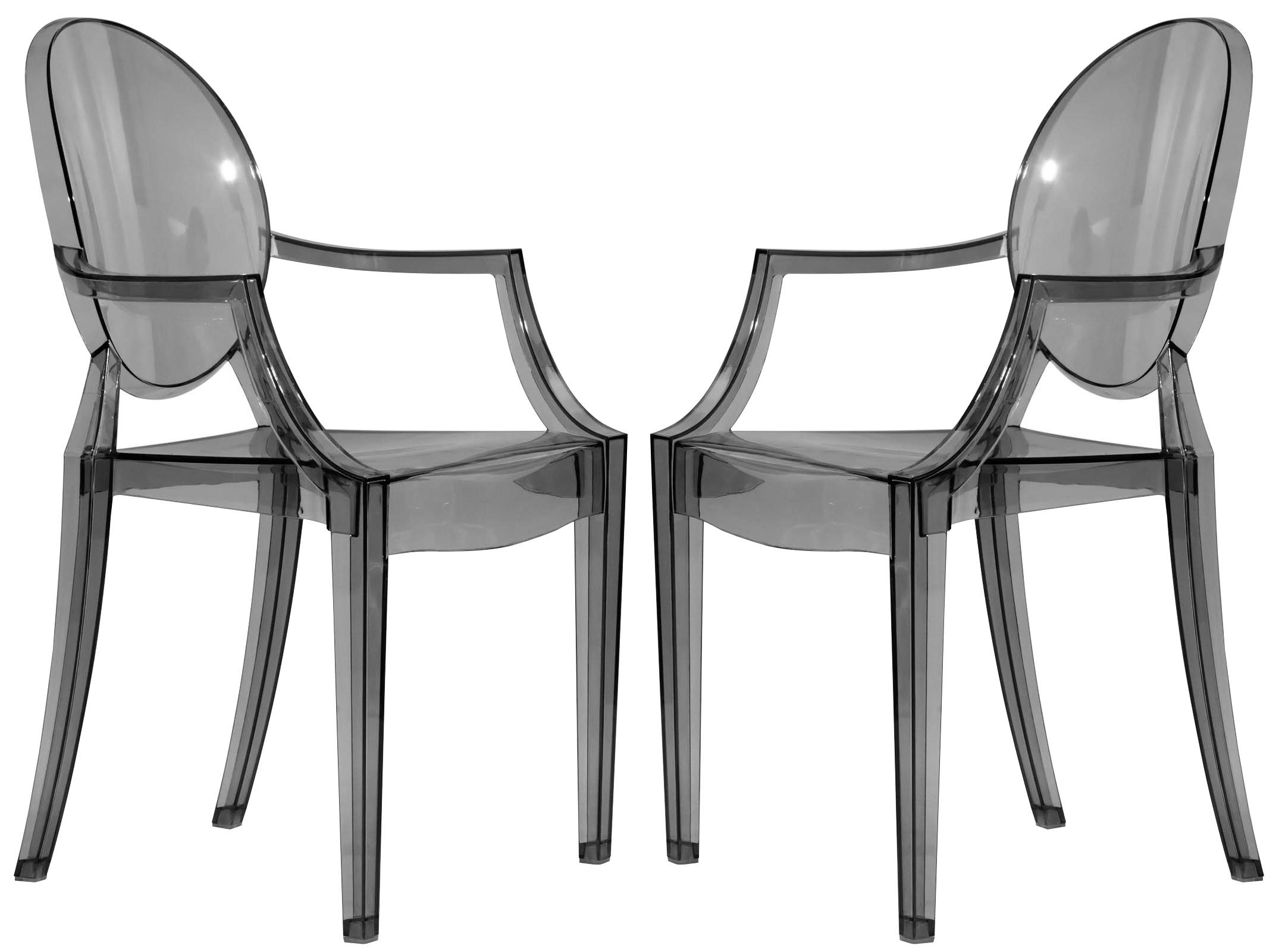 Design Edge Cootamundra 2  Transparent Black Acrylic Chairs