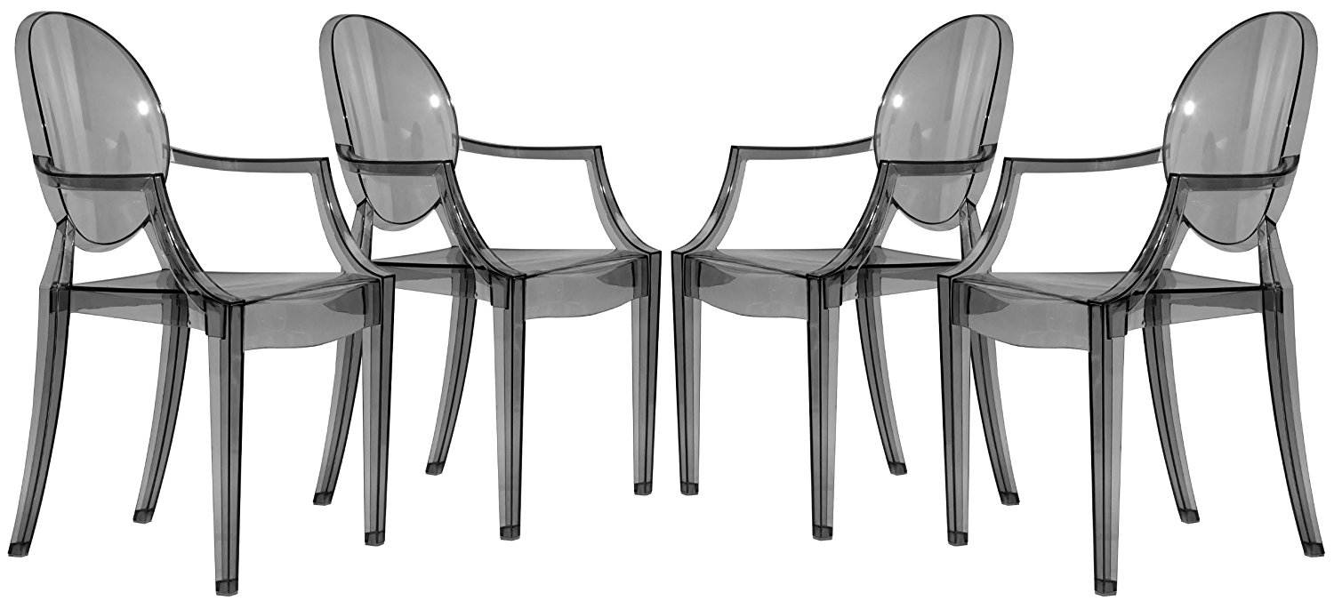 Design Edge Corowa 4  Transparent Black Acrylic Chairs