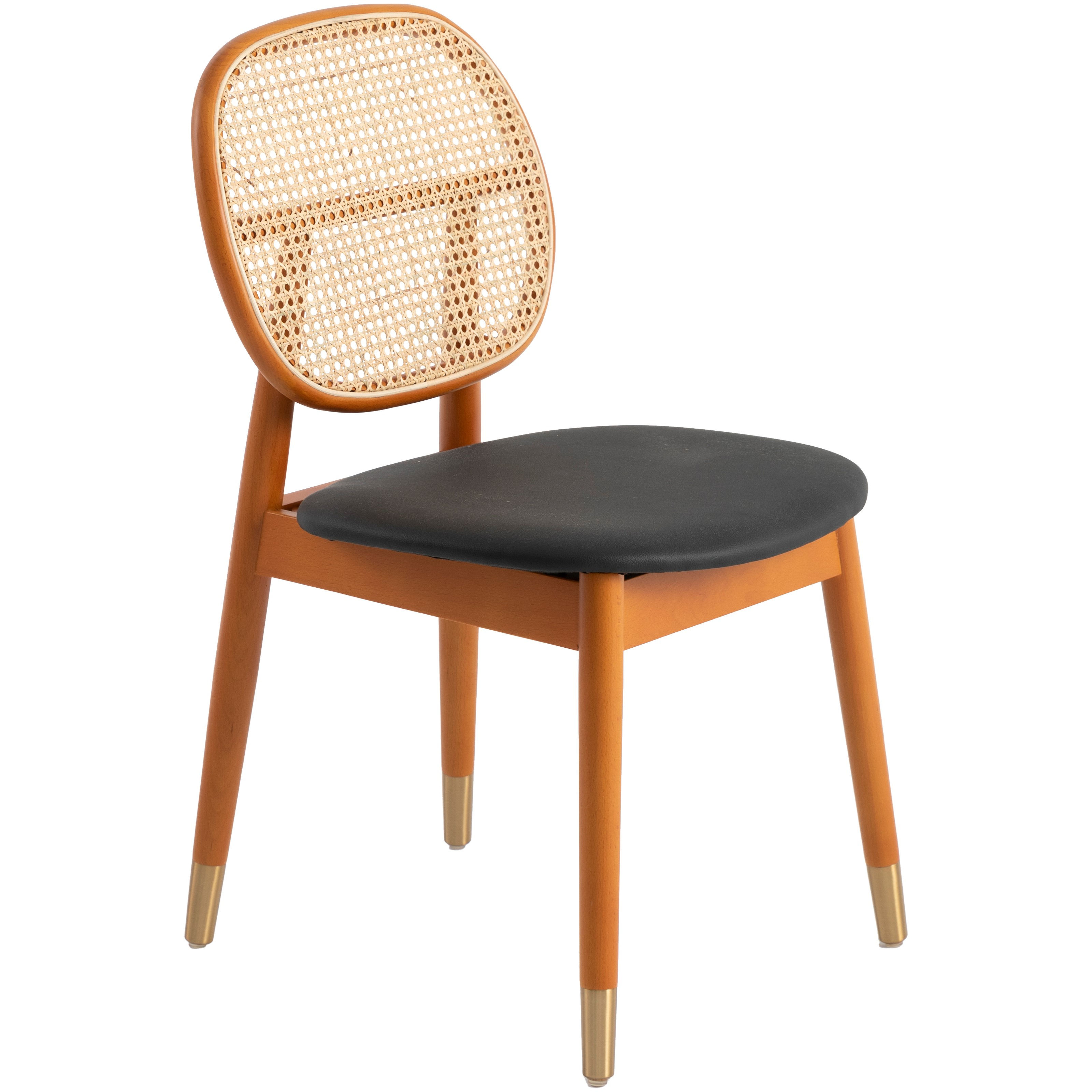 LeisureMod Holbeck Black Wicker Dining Chair