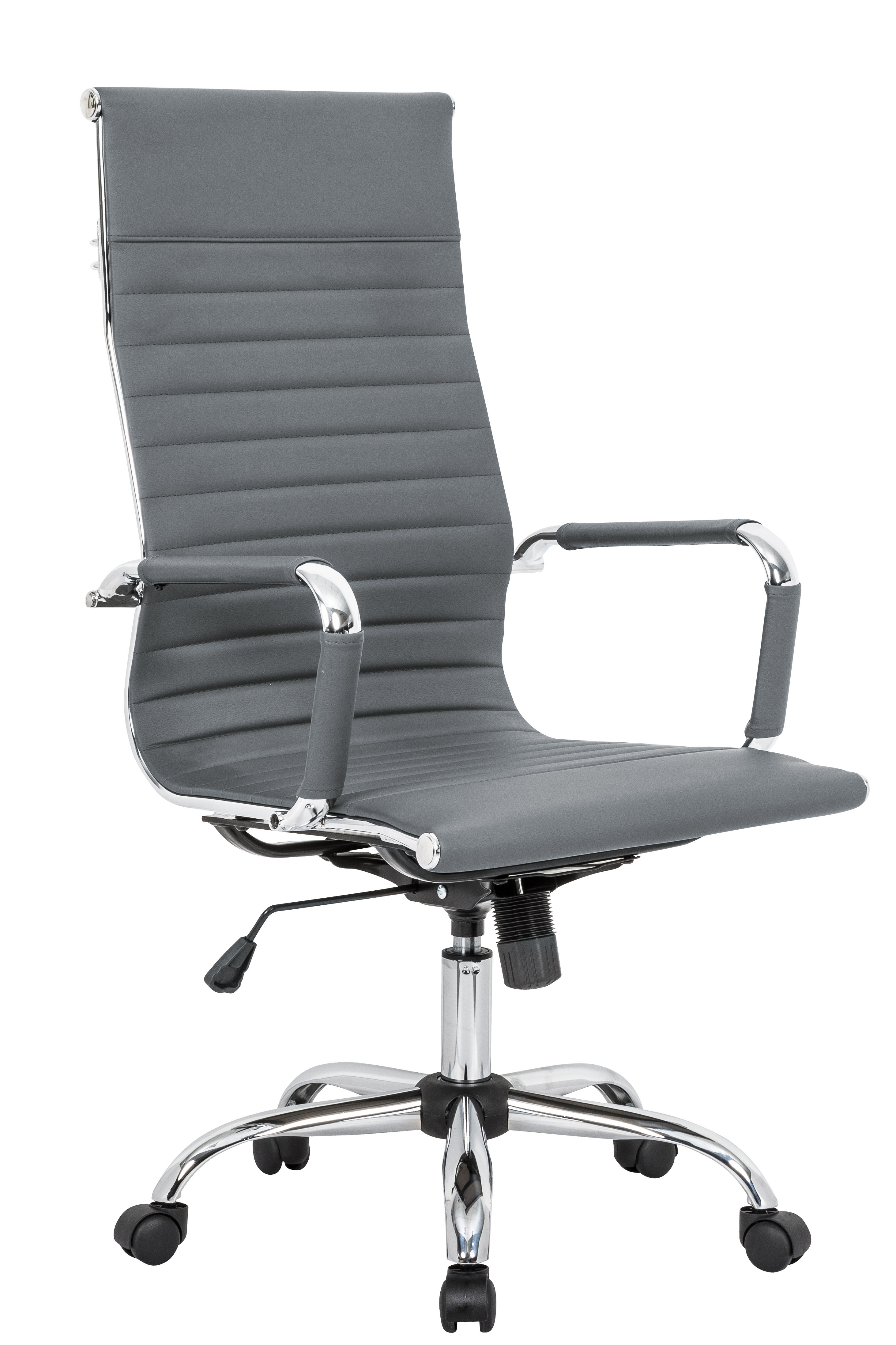 Design Edge Faulconbridge  Grey Leatherette High Back Office Chair
