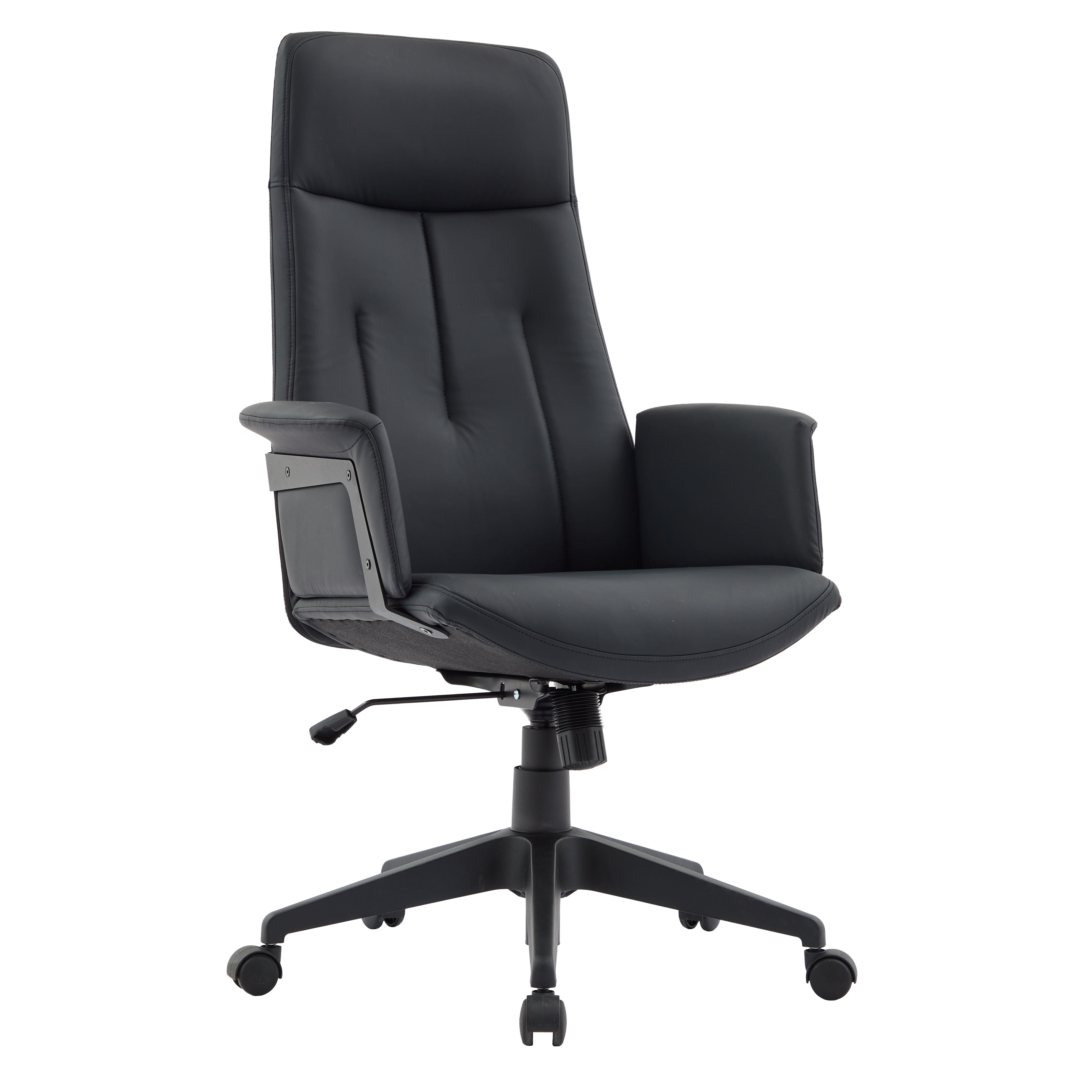LeisureMod Inifini Black Modern Office Chair