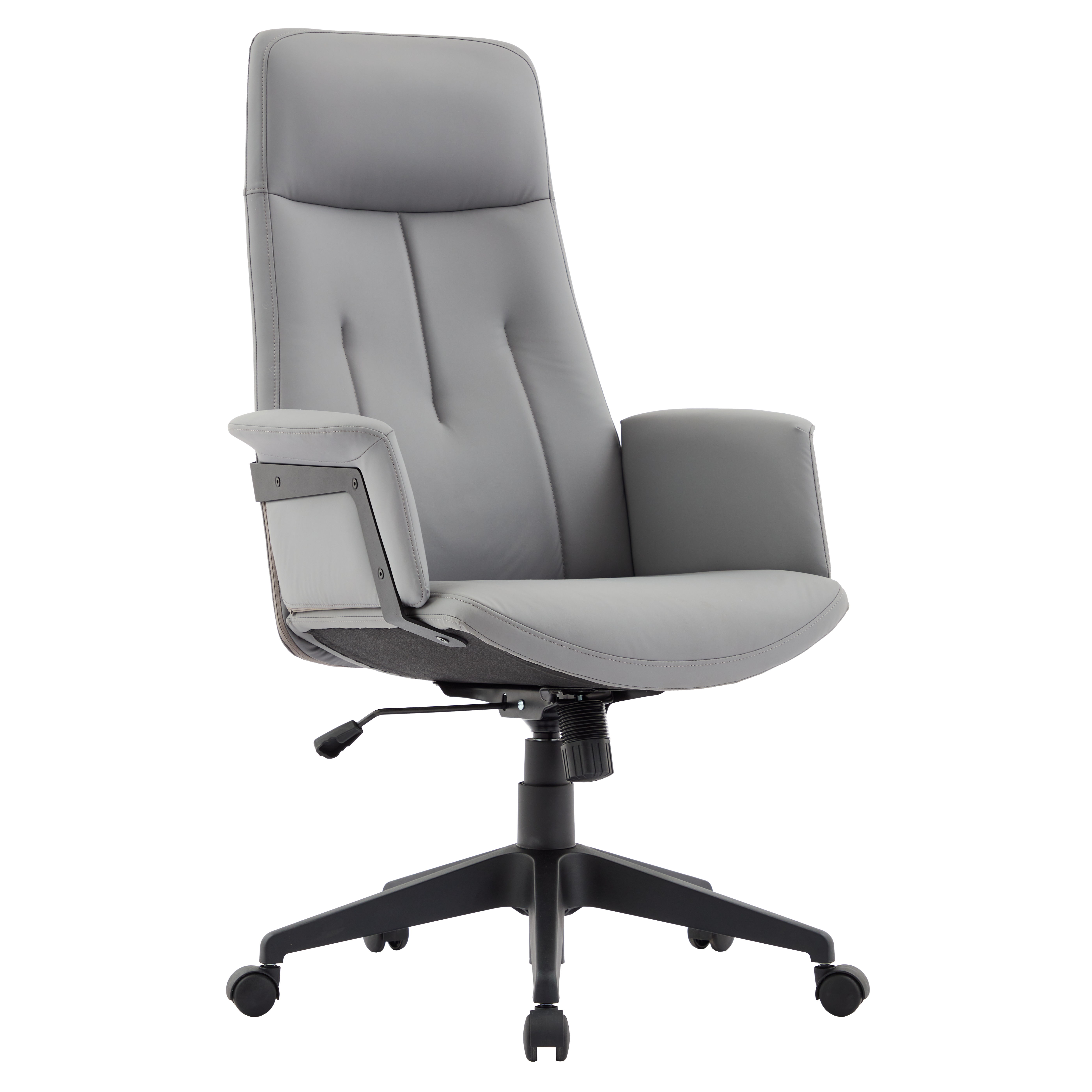 LeisureMod Inifini Grey Modern Office Chair