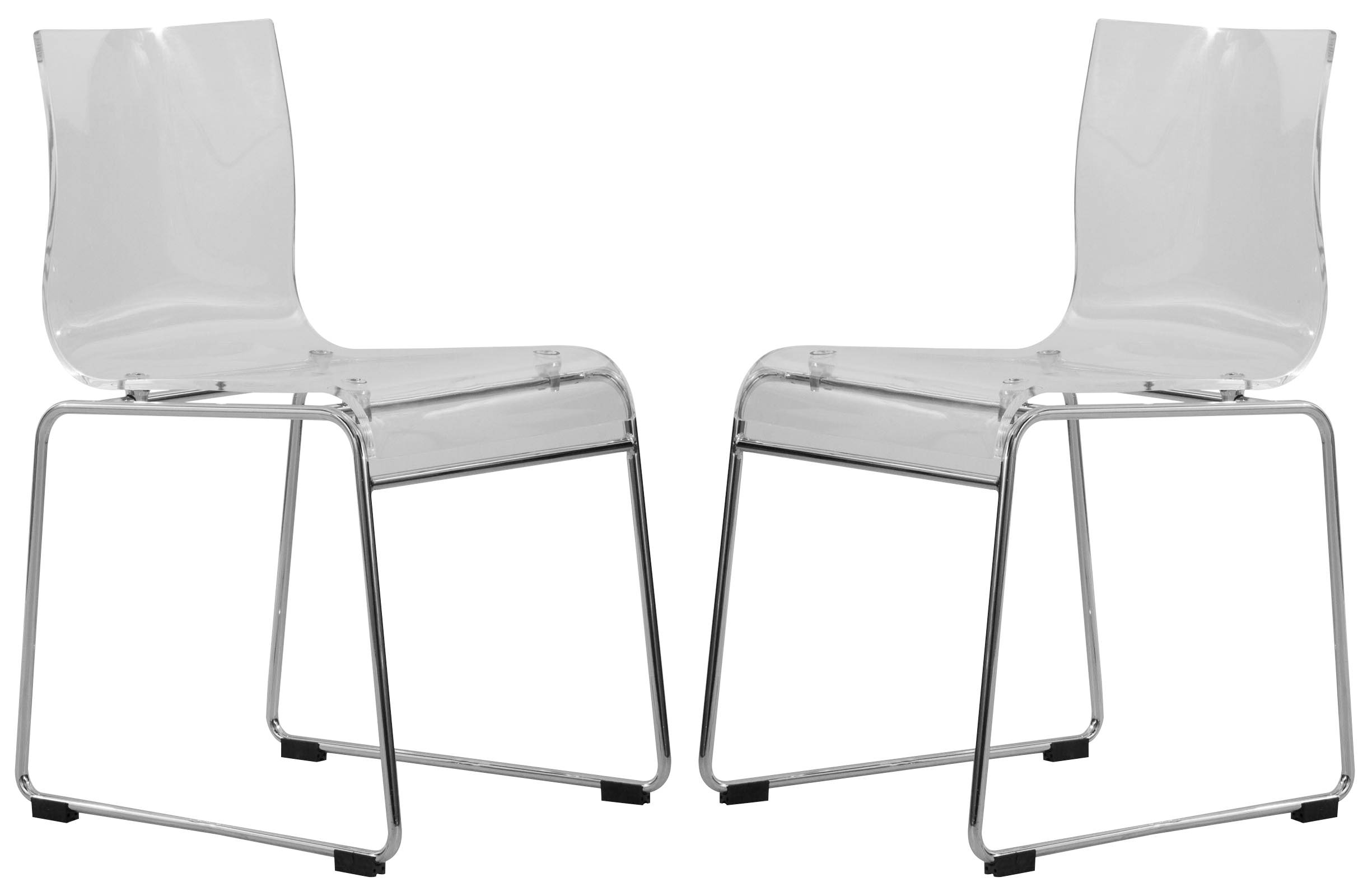 Design Edge Forbes 2  Clear Acrylic Chairs