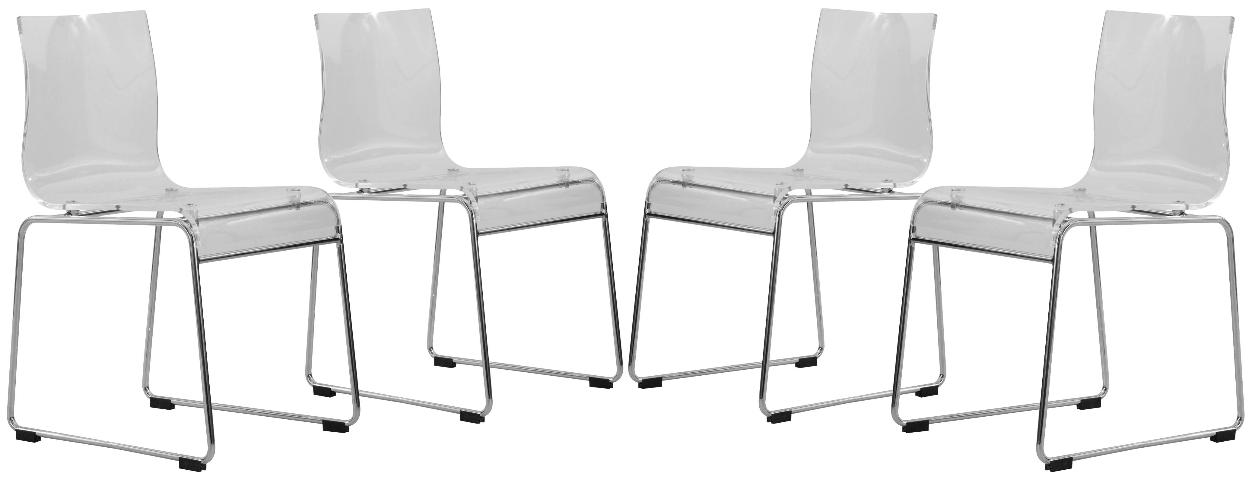 Design Edge Forbes 4  Clear Acrylic Chairs