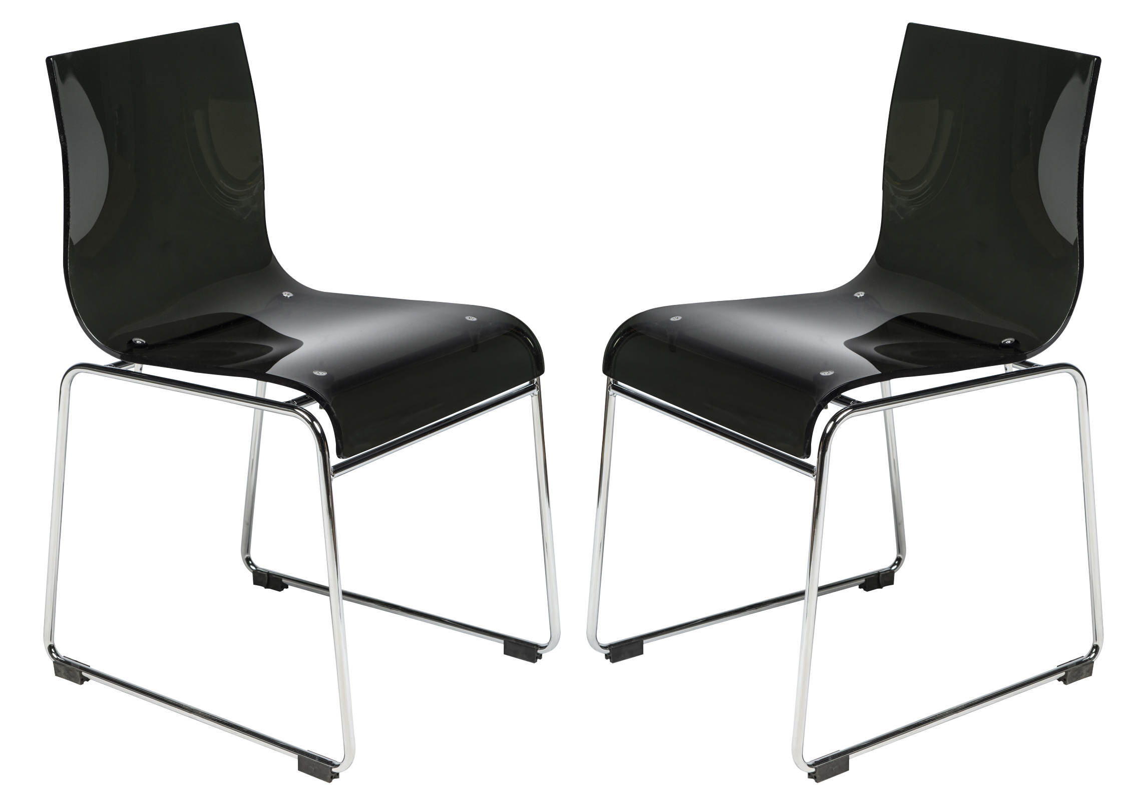 Design Edge Forbes 2  Transparent Black Acrylic Chairs