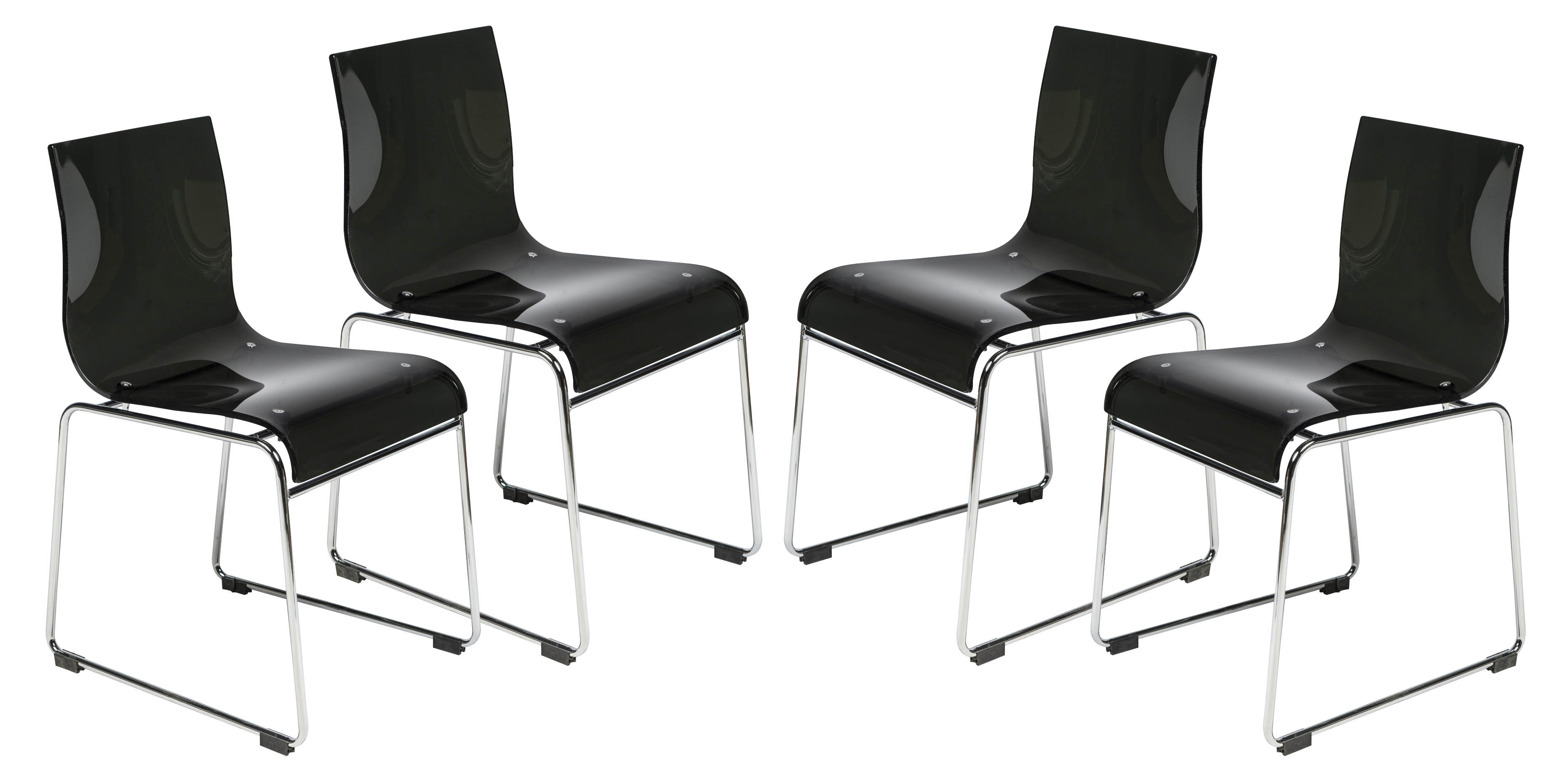 Design Edge Forbes 4  Transparent Black Acrylic Chairs