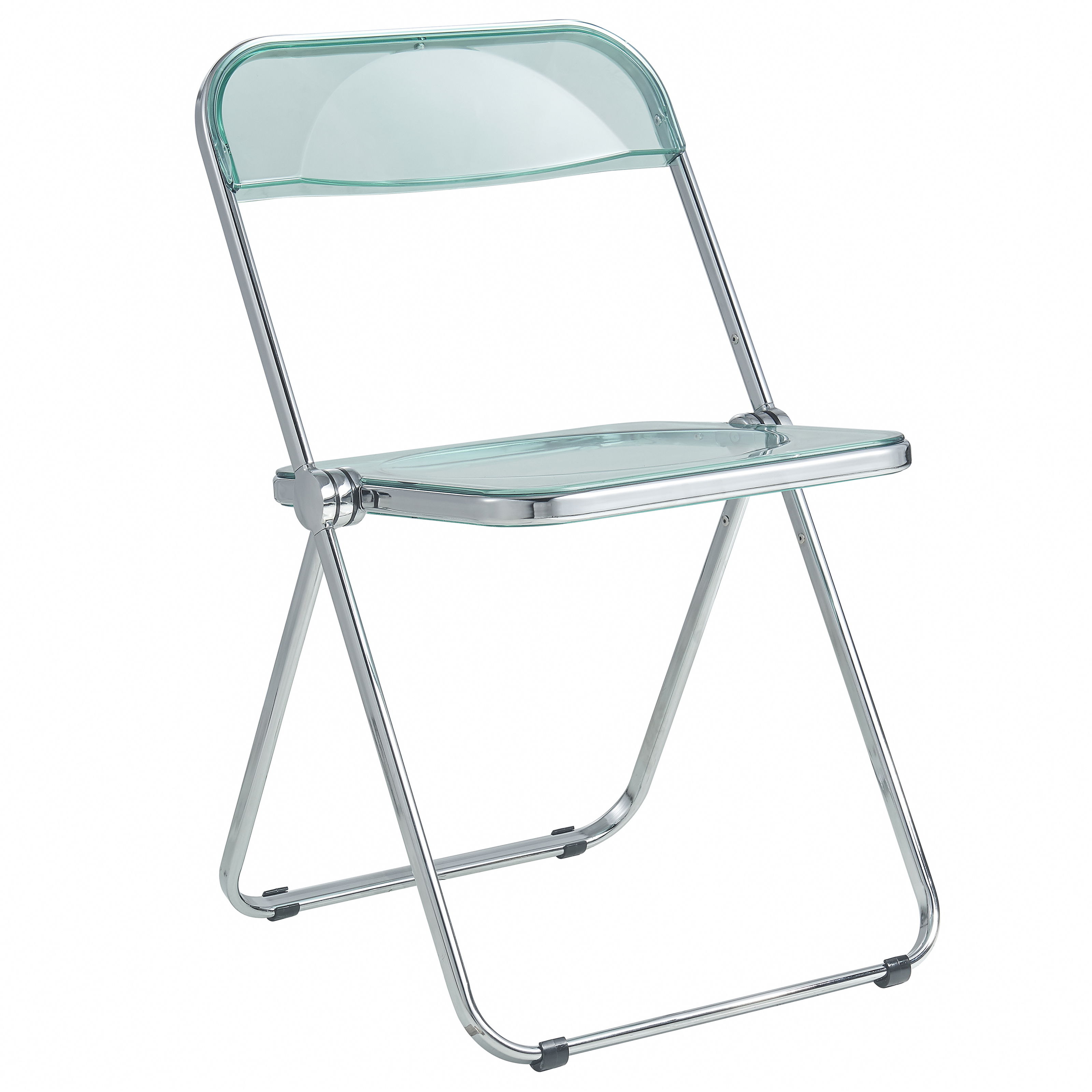 LeisureMod Lawrence Jade Green Folding Chair with Metal Frame