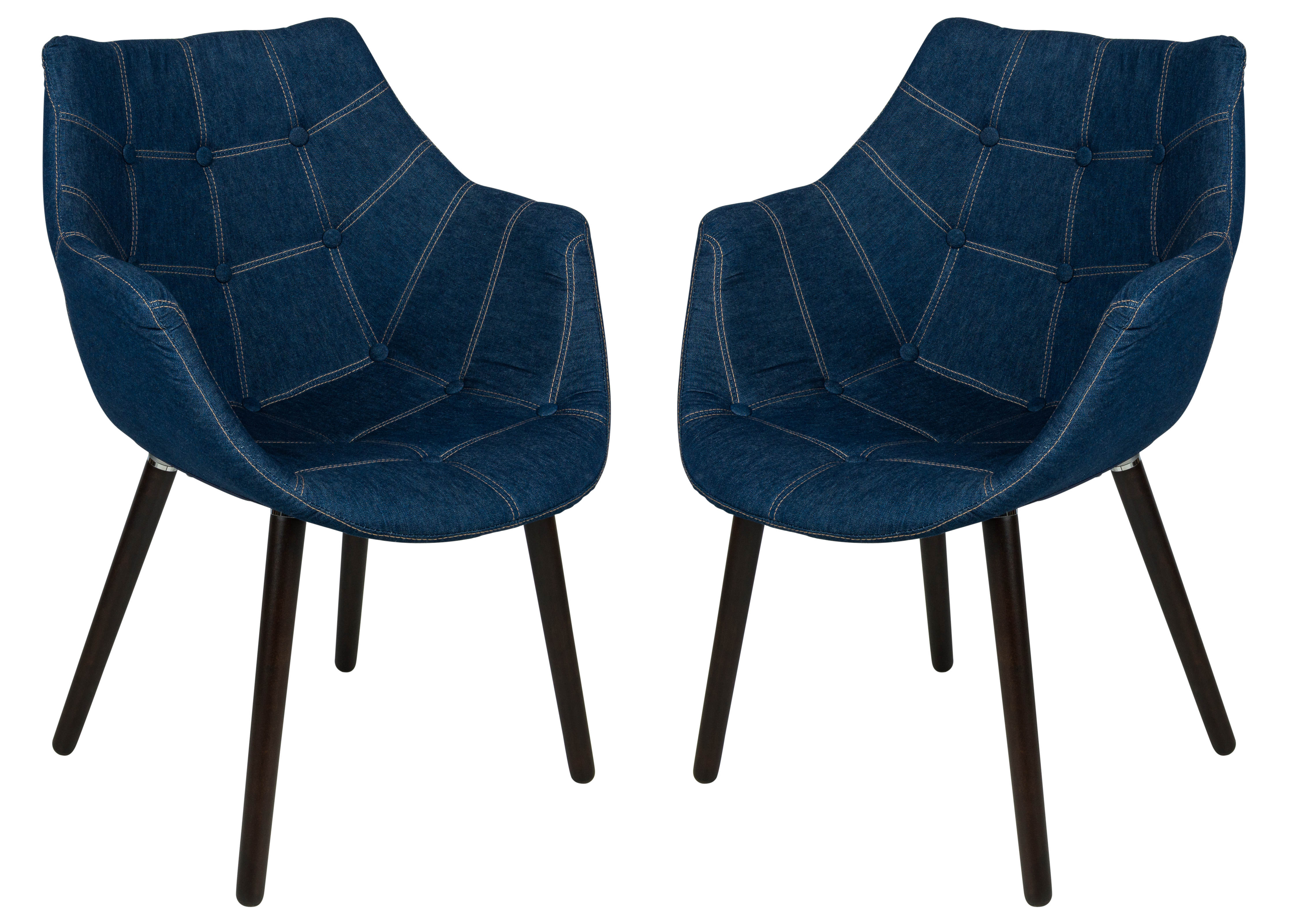 Design Edge Glen Innes 2  Denim Tufted Denim Lounge Chairs