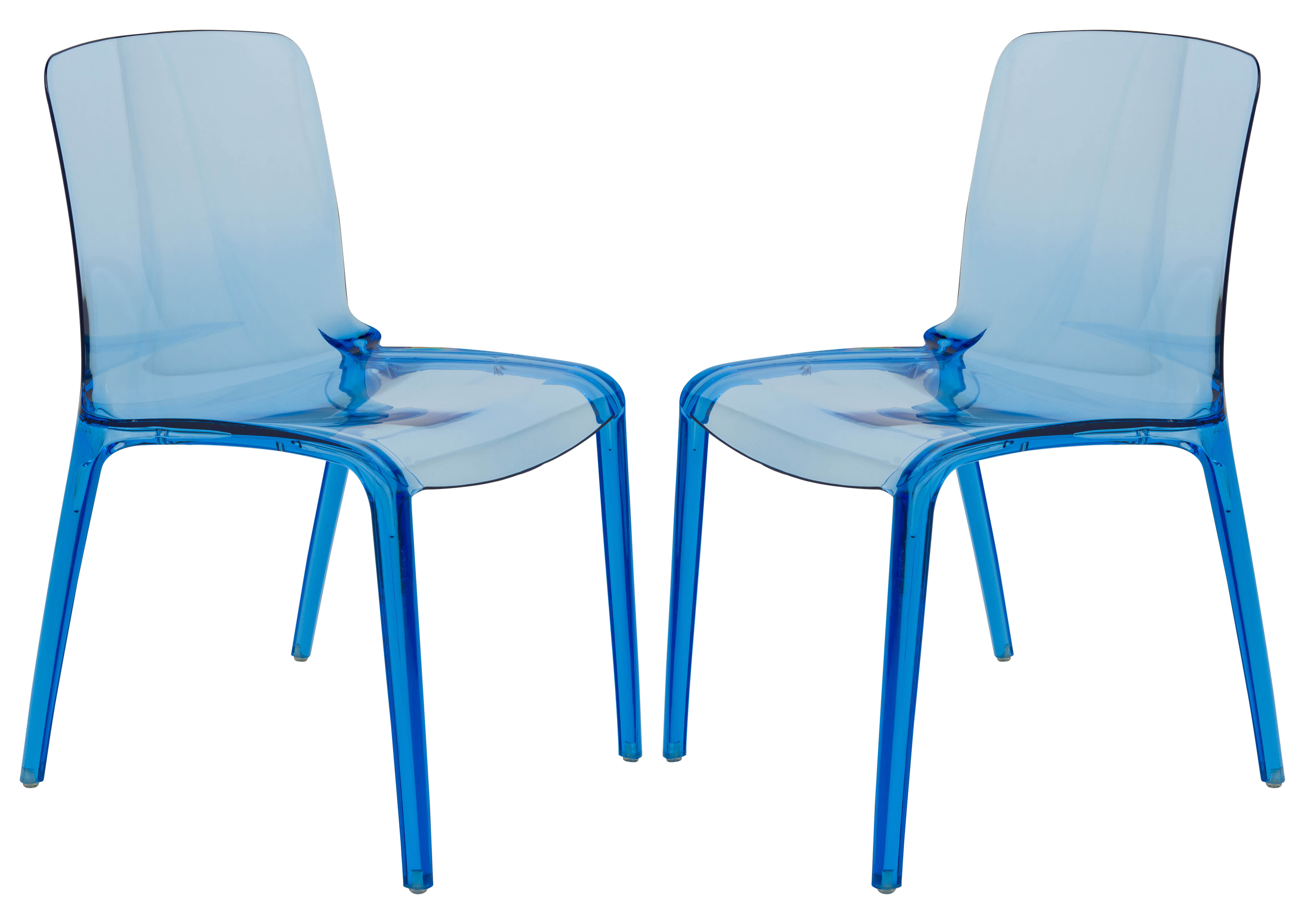 Design Edge Gol Gol 2  Transparent Blue Dining Chairs
