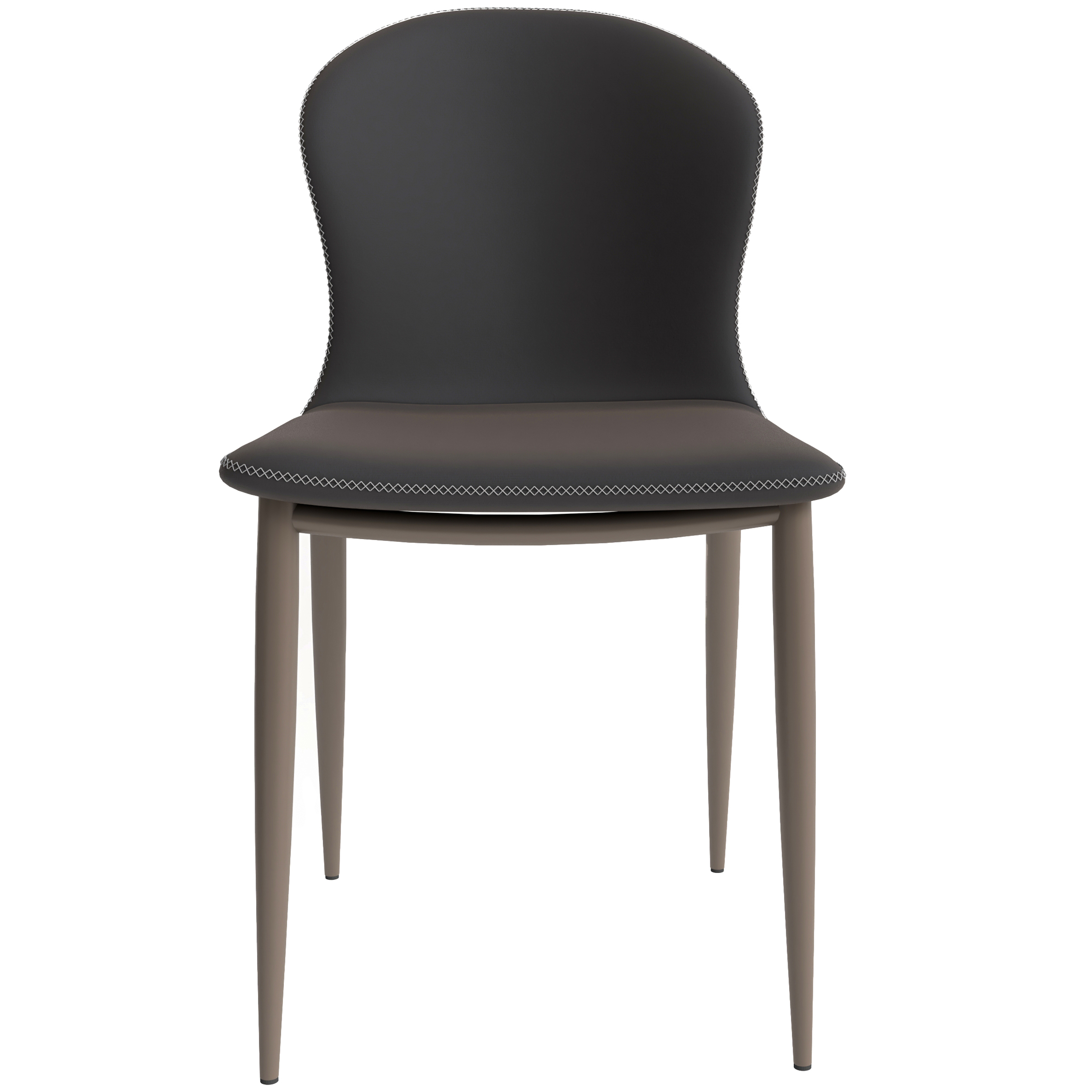 LeisureMod - Mosaic Modern Fabric Upholstered Side Dining Chair with Accent Diamond Stitched Backrest and Metal Legs - Thumbnail 3