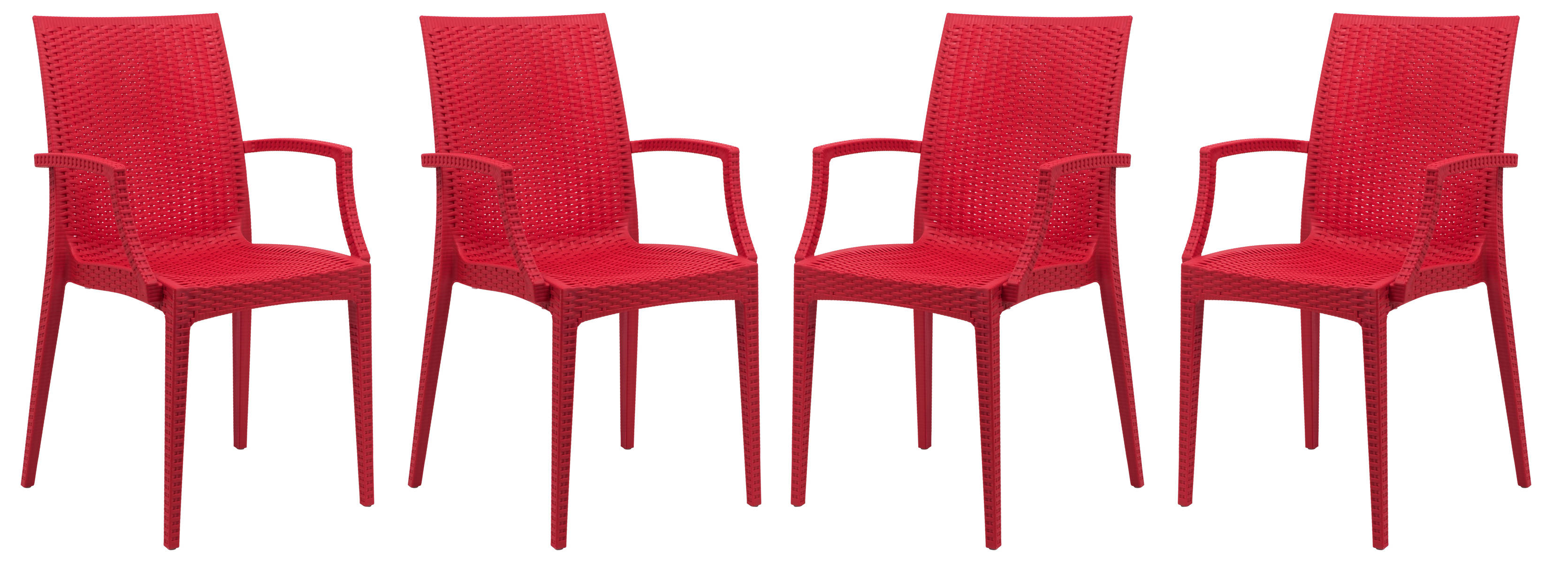 Design Edge Henty 4  Red Mace Indoor Outdoor Arm Chairs