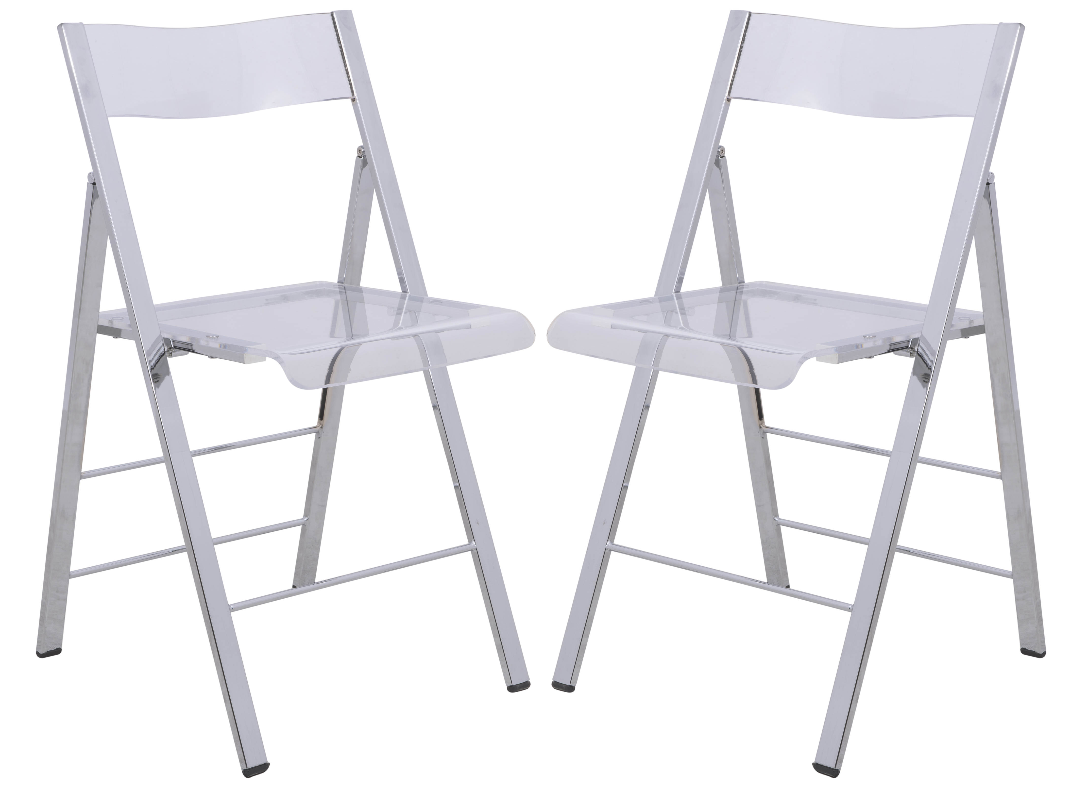 Design Edge Gillieston Heights 2  Clear Acrylic Folding Chairs