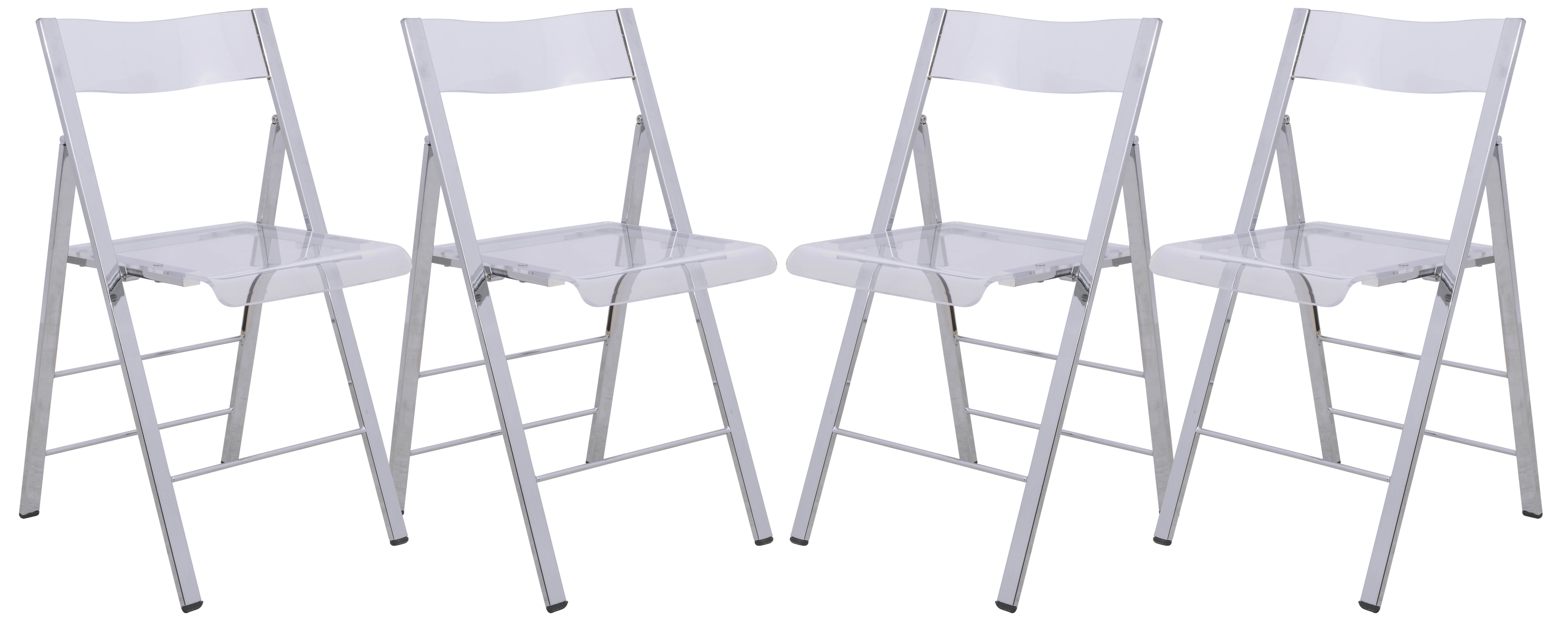 Design Edge Gillieston Heights 4  Clear Acrylic Folding Chairs