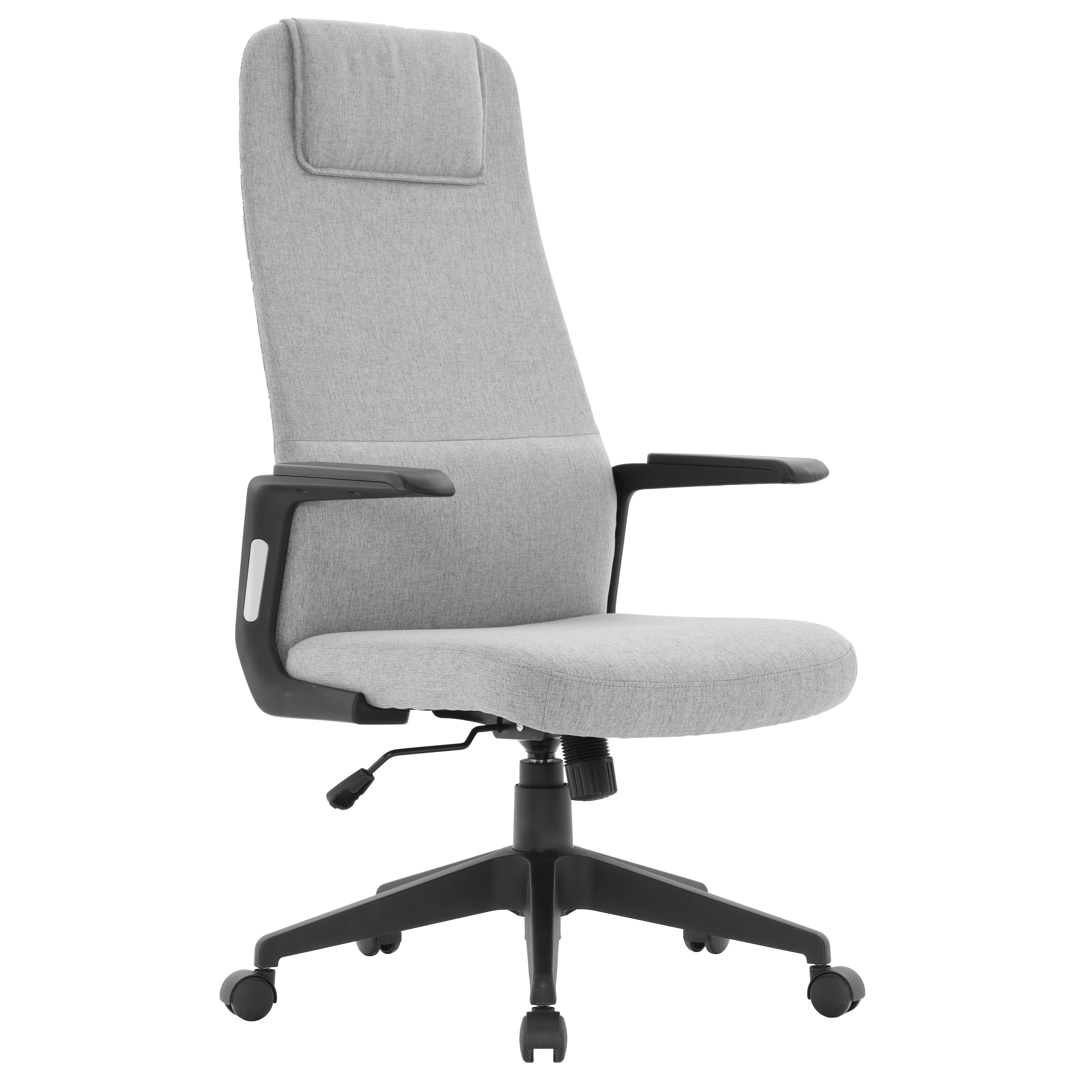 LeisureMod Nexa Grey Fabric Modern Office Chair