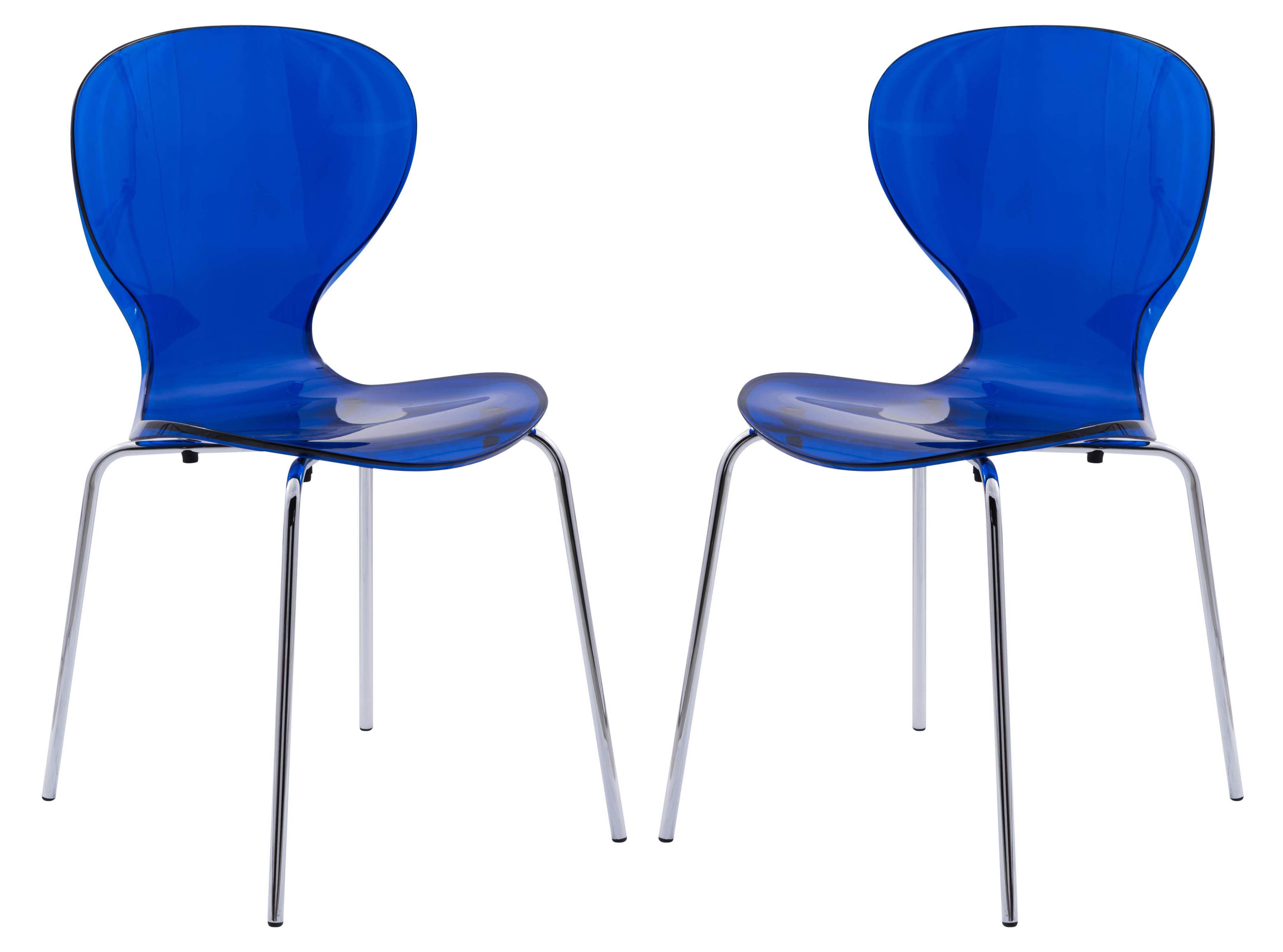 Design Edge Greenwell Point 2  Transparent Blue Side Chairs