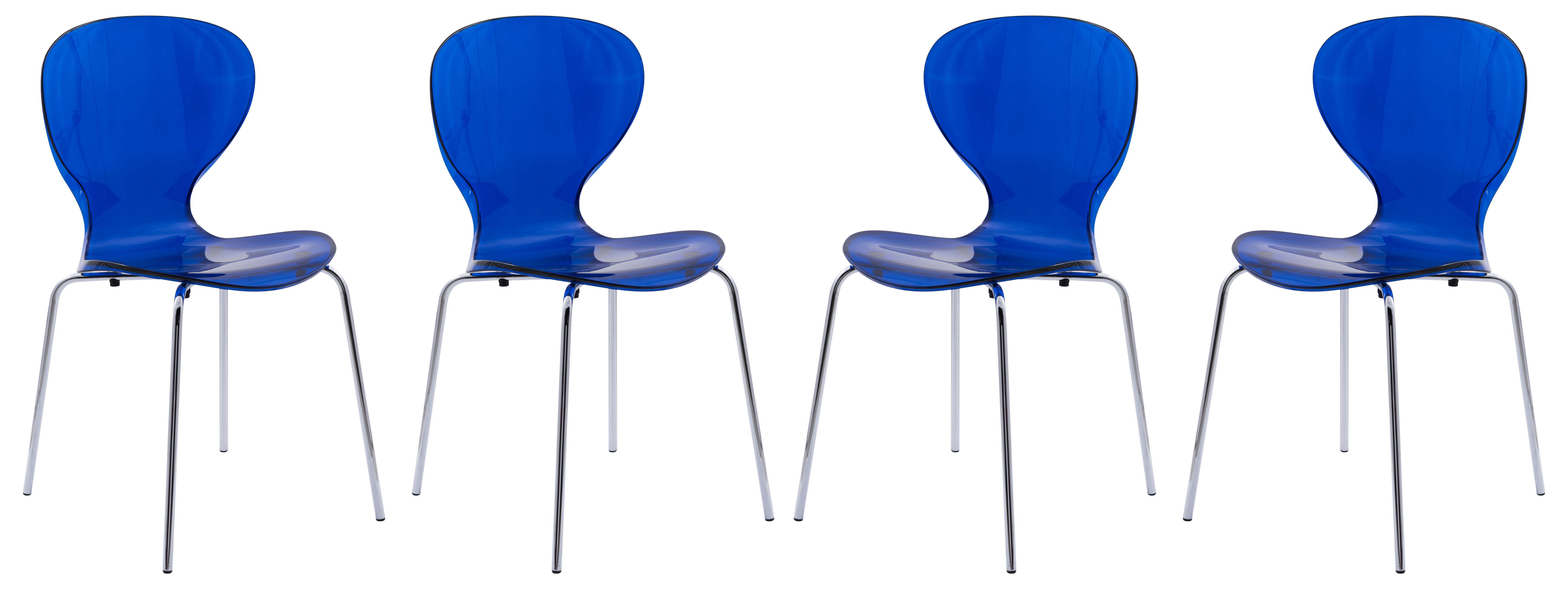 Design Edge Greenwell Point 4  Transparent Blue Side Chairs