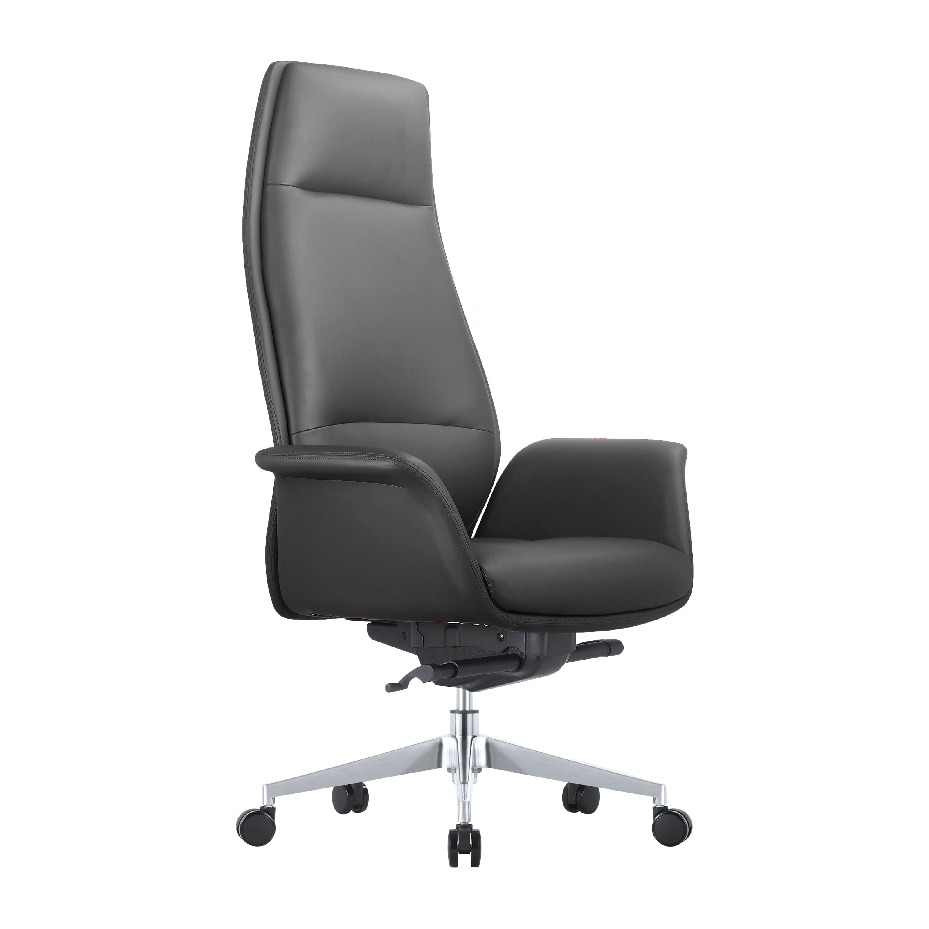 LeisureMod Summit Black Tall Office Chair
