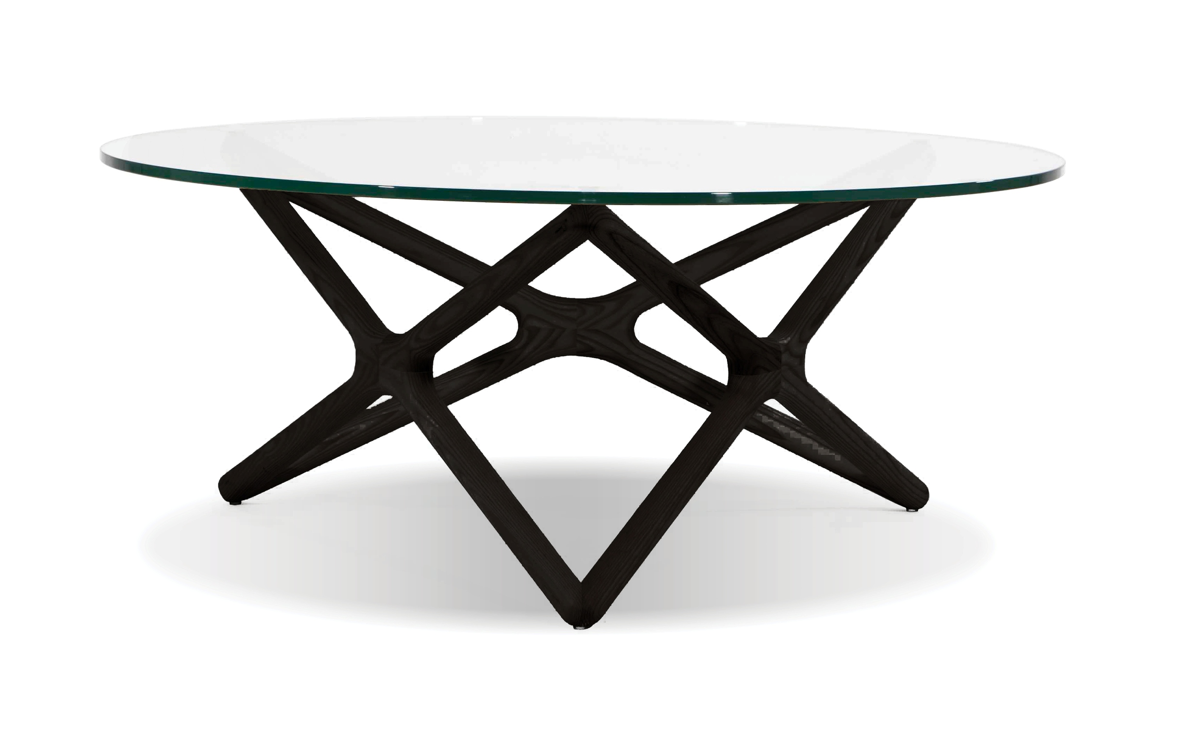 Mobital Quasar Black Clear Glass Top Coffee Table