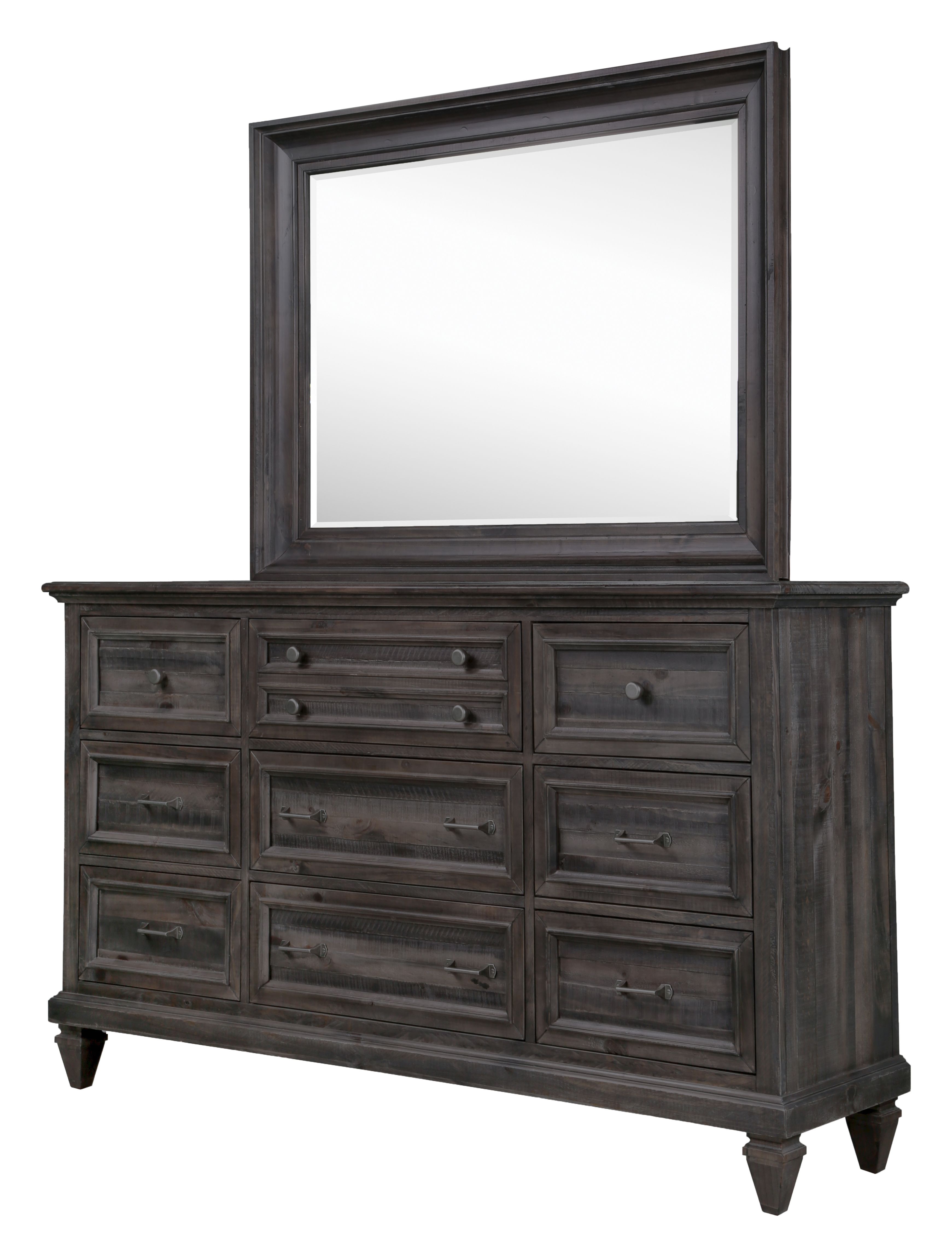 Magnussen Home Calistoga Weathered Charcoal Drawers Dresser and Landscape M...