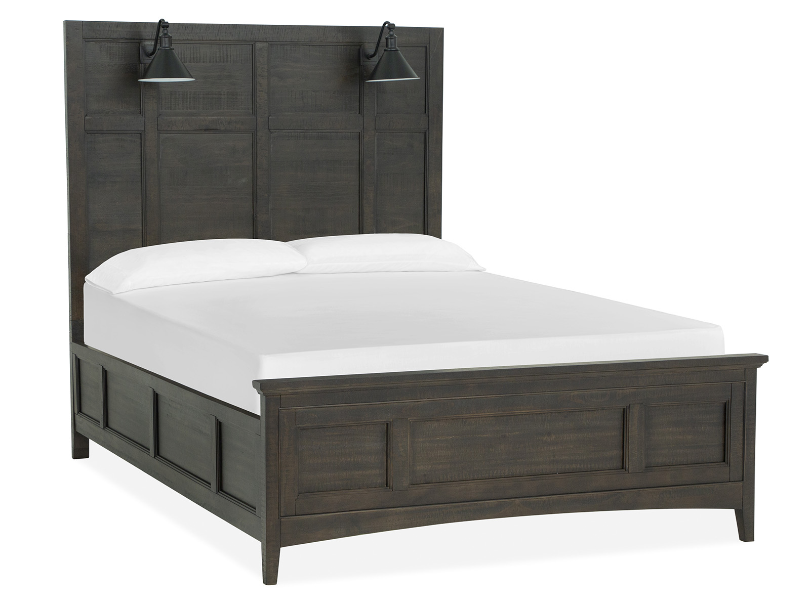 Magnussen Home Westley Falls Graphite Queen Panel Headboard With 2 Lamps