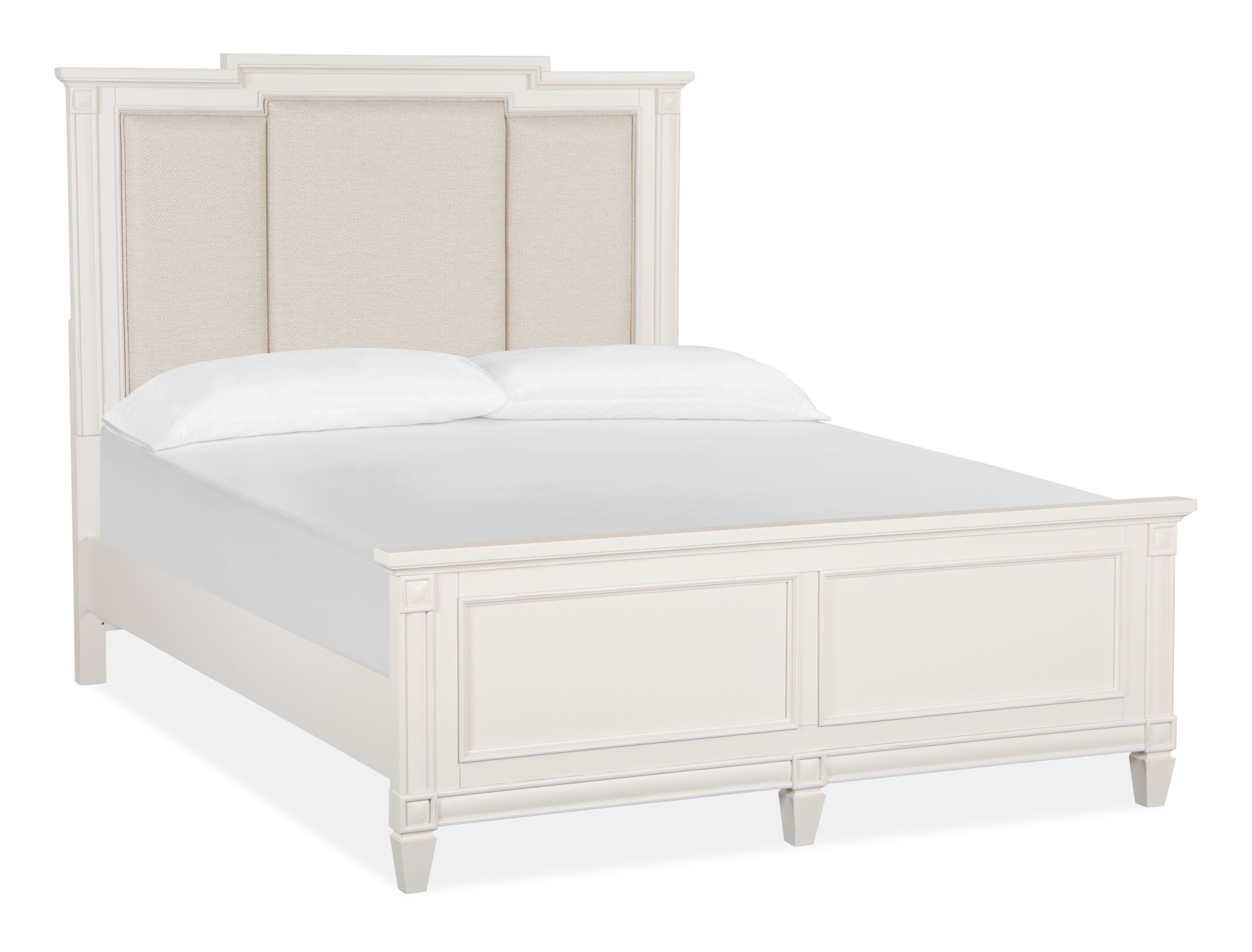 Magnussen Home Willowbrook Egg Shell White Queen Panel Upholstered Bed