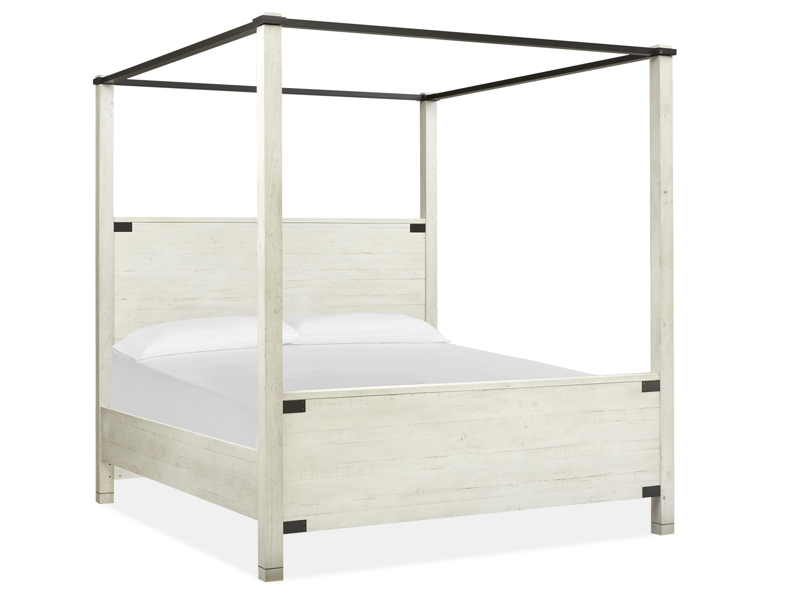 Magnussen Home Chesters Mill Wood 2pc Queen Poster Canopy Bedroom Set with ...