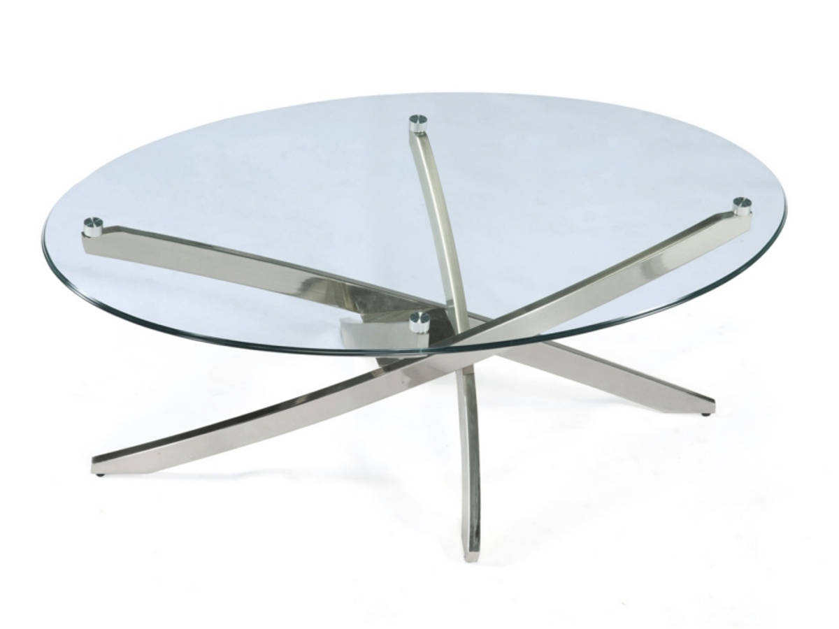 Magnussen Home Zila Nickel Oval Cocktail Table