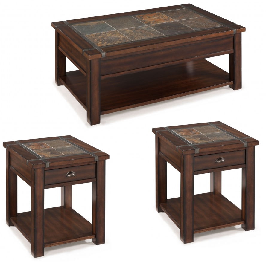 Magnussen Home Roanoke Cherry 3pc Coffee Table Set