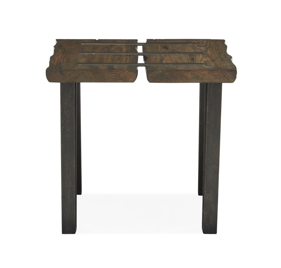 Magnussen Home Dartmouth Sawmill Galvanized Steel Rectangular End Table