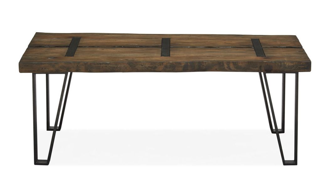 Magnussen Home Dartmouth Sawmill Galvanized Steel Rectangular Cocktail Tabl...