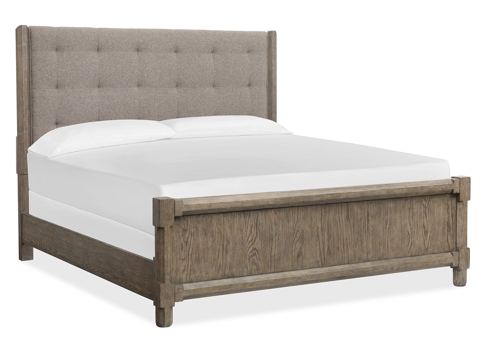 Magnussen Home Claremont Smokey Taupe 2pc Bedroom Set with Cal King Upholstered Bed