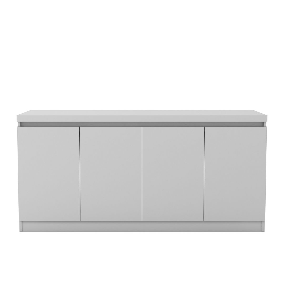 Manhattan Comfort Viennese White Gloss 62.99 Inch Buffet Cabinet