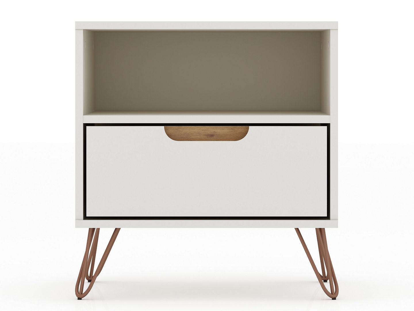 Manhattan Comfort Rockefeller Off White Nature 1.0 Night Stand