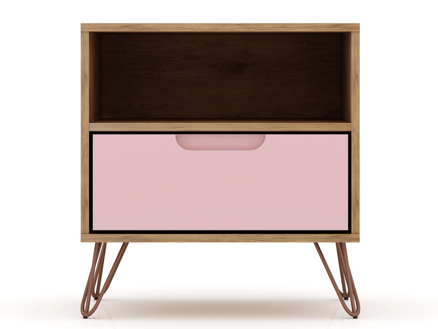 Manhattan Comfort Rockefeller Nature Rose Pink 1.0 Night Stand