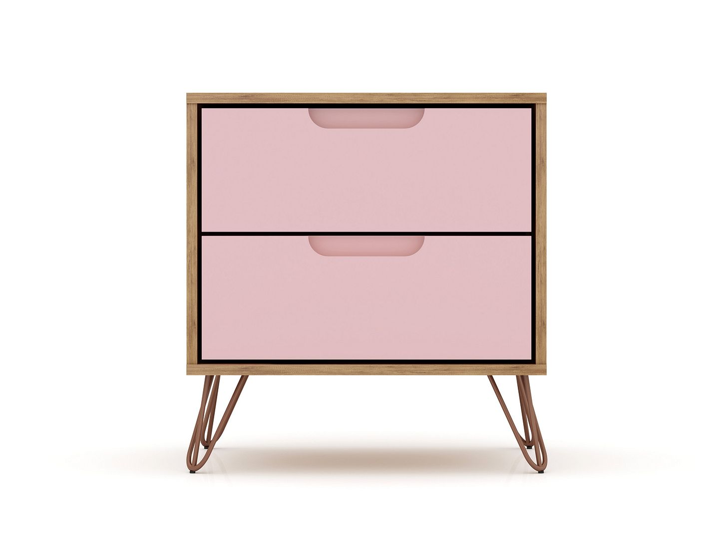 Manhattan Comfort Rockefeller Nature Rose Pink 2.0 Night Stand