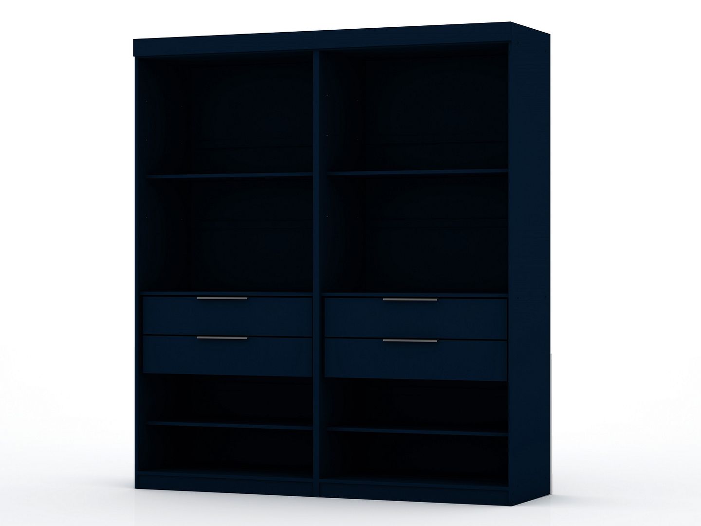 2 Manhattan Comfort Mulberry Midnight Blue Open Sectional Wardrobe Closets