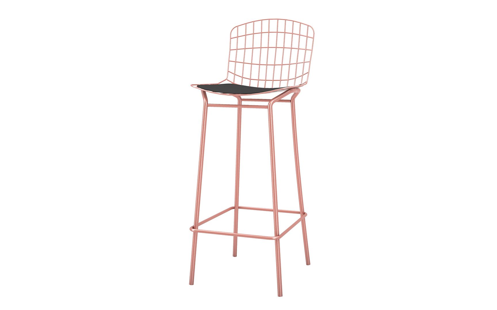 Manhattan Comfort Madeline Rose Pink Gold Black 41.73 Inch Bar Stool
