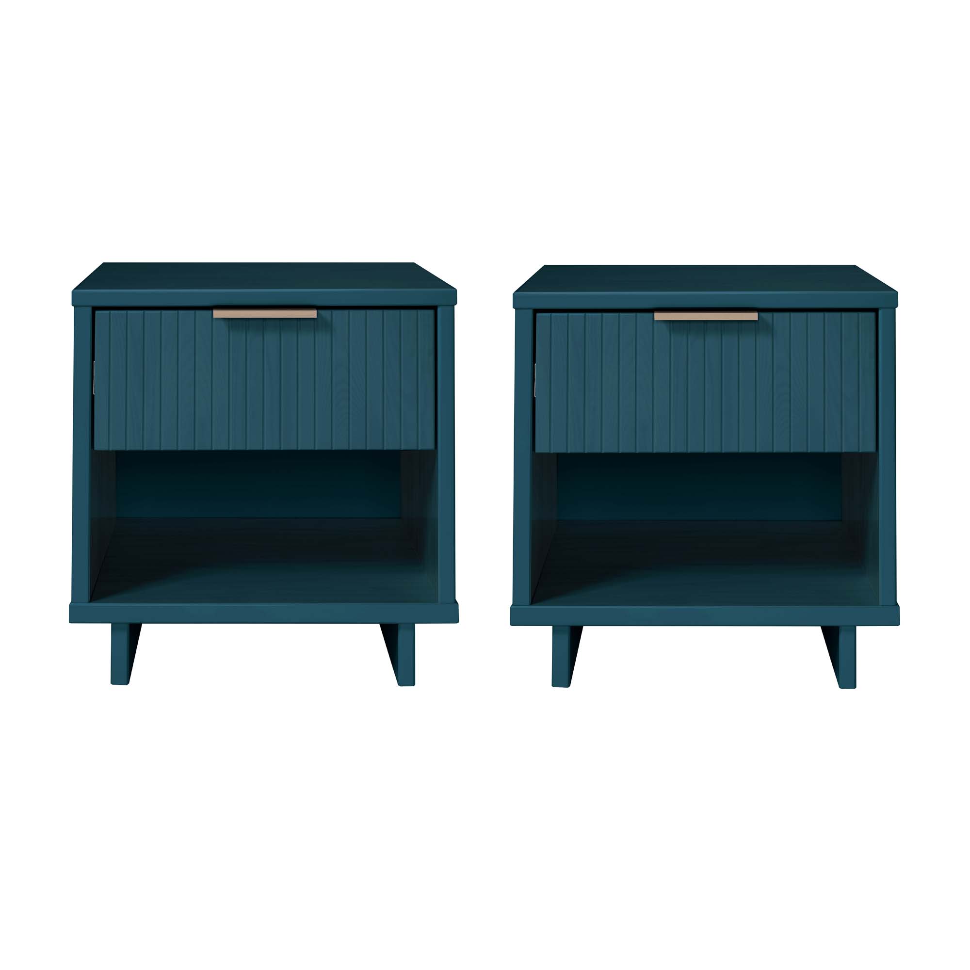 2 Manhattan Comfort Granville Midnight Blue Nightstands With 1 Drawer