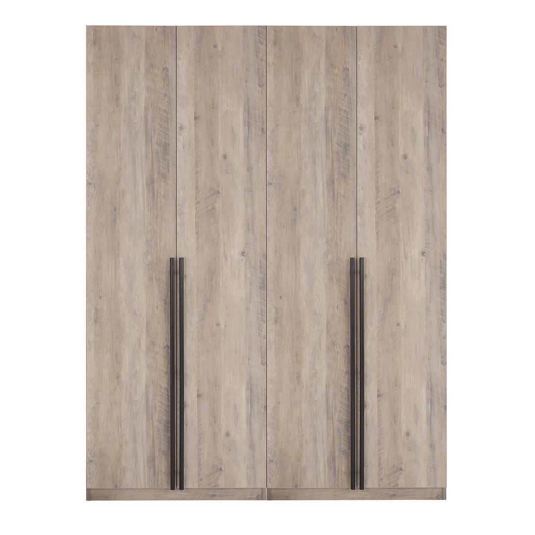 2 Manhattan Comfort Lee Rustic Grey Freestanding Wardrobes Closet 1.0