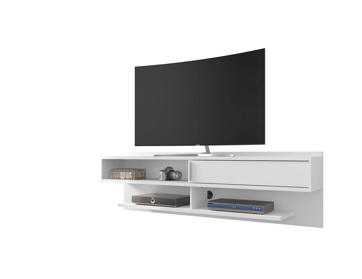 Manhattan Comfort Astor White 70.86 Inch Floating Entertainment Center 1.0