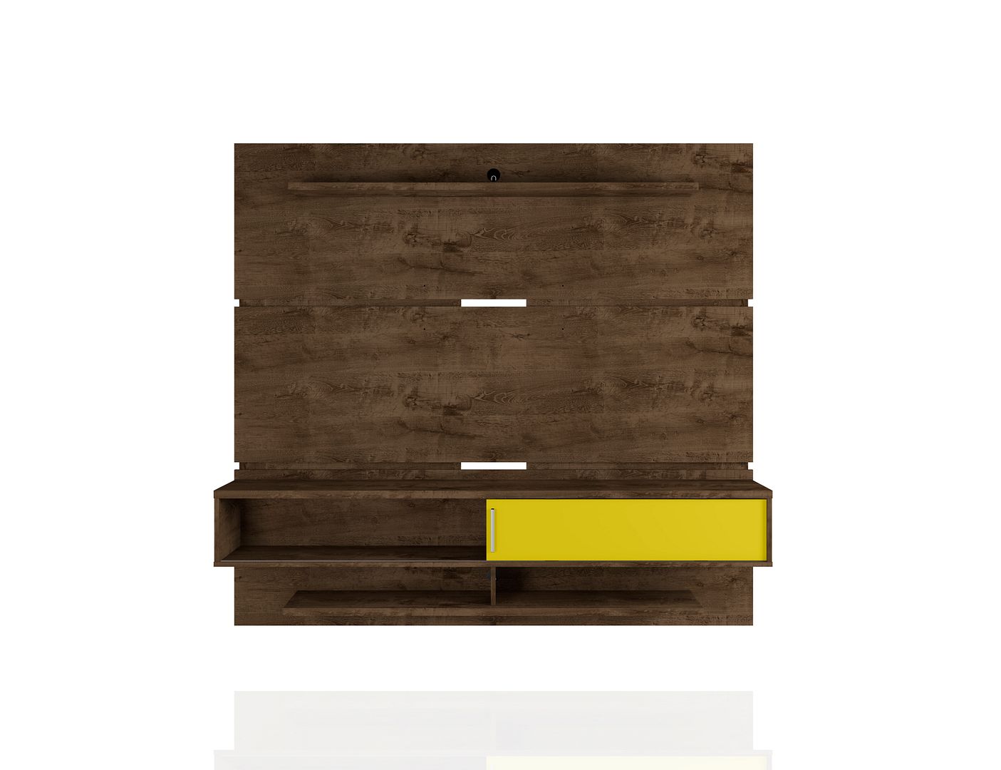 Manhattan Comfort Astor Brown Yellow 70.86 Inch Entertainment Center 2.0