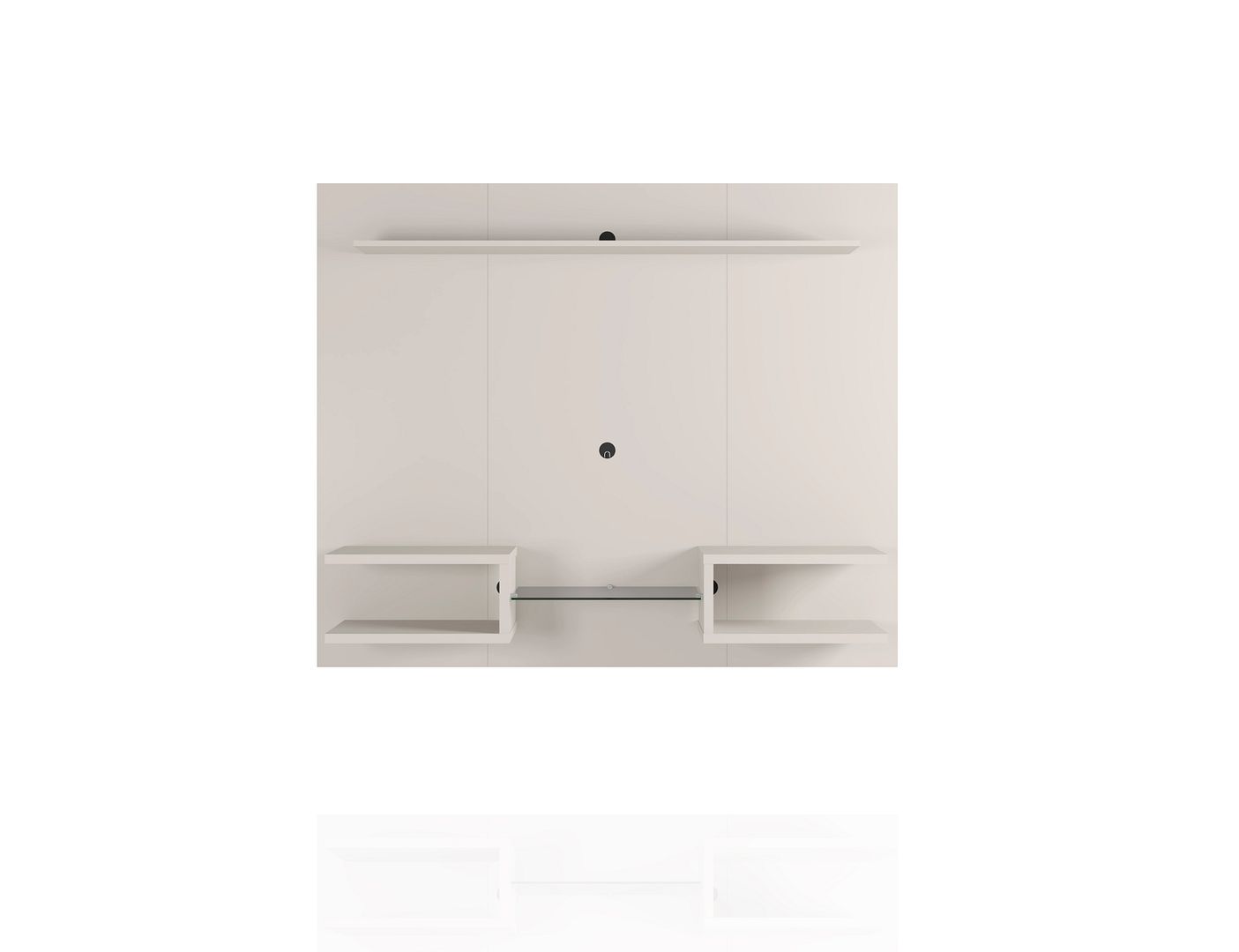 Manhattan Comfort Plaza Off White 64.25 Inch Floating Wall Entertainment Ce...