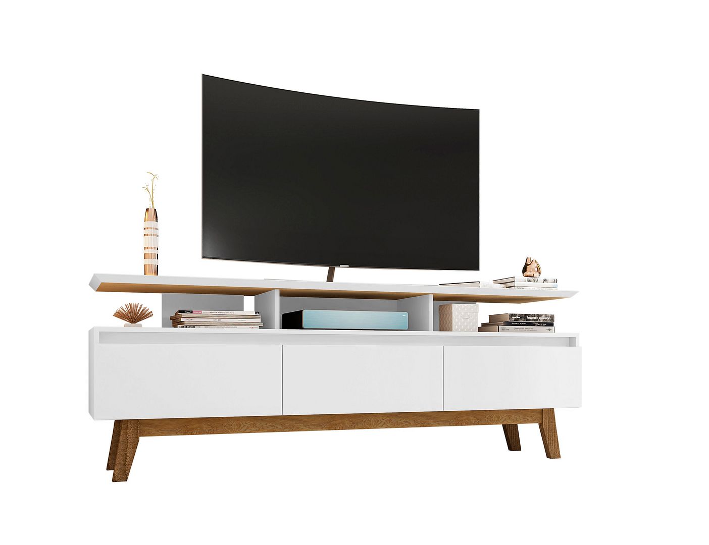 Manhattan Comfort Yonkers White 70.86 Inch TV Stand
