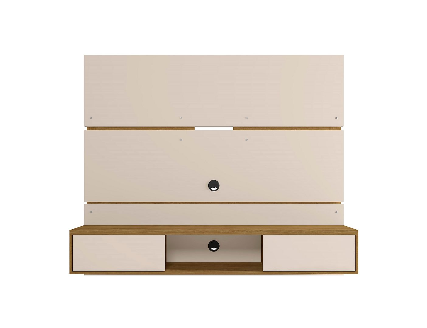 Manhattan Comfort Vernon Off White Cinnamon 62.99 Inch Floating Wall Entert...