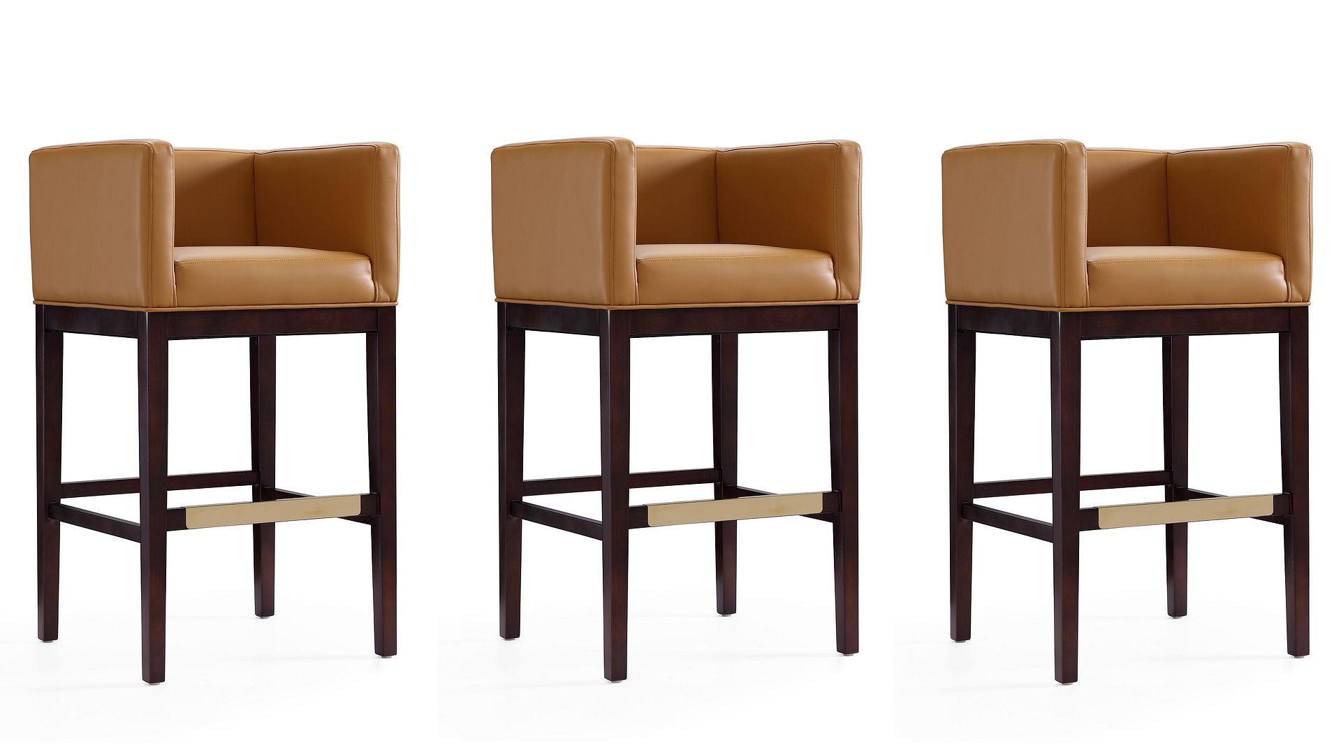 3 Manhattan Comfort Kingsley Camel 38 Inch Bar Stools