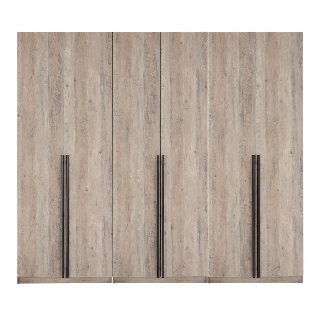 Manhattan Comfort Lee Rustic Grey Freestanding 3pc Module Wardrobe Closet