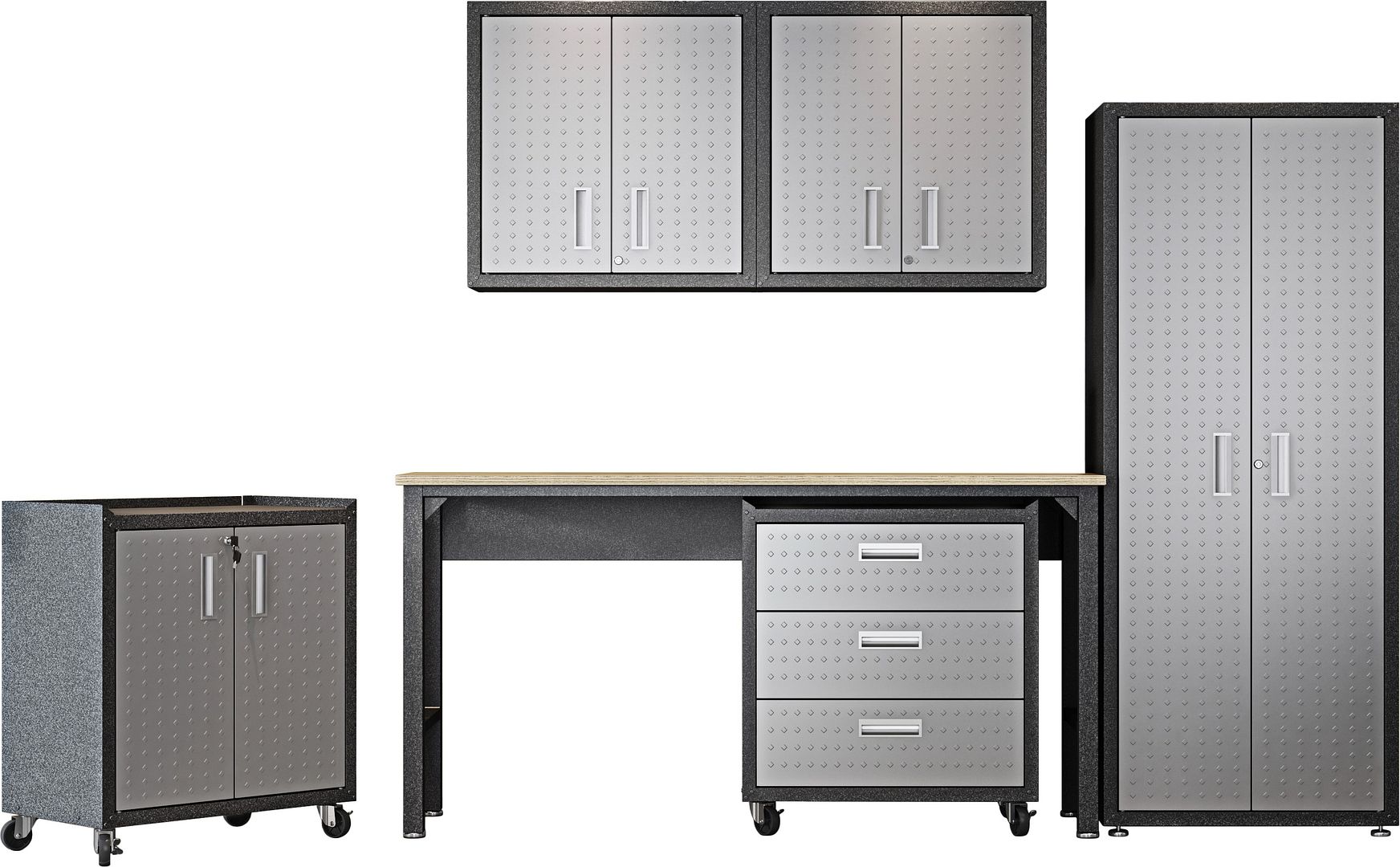 Manhattan Comfort Fortress Grey 6pc Garage Set