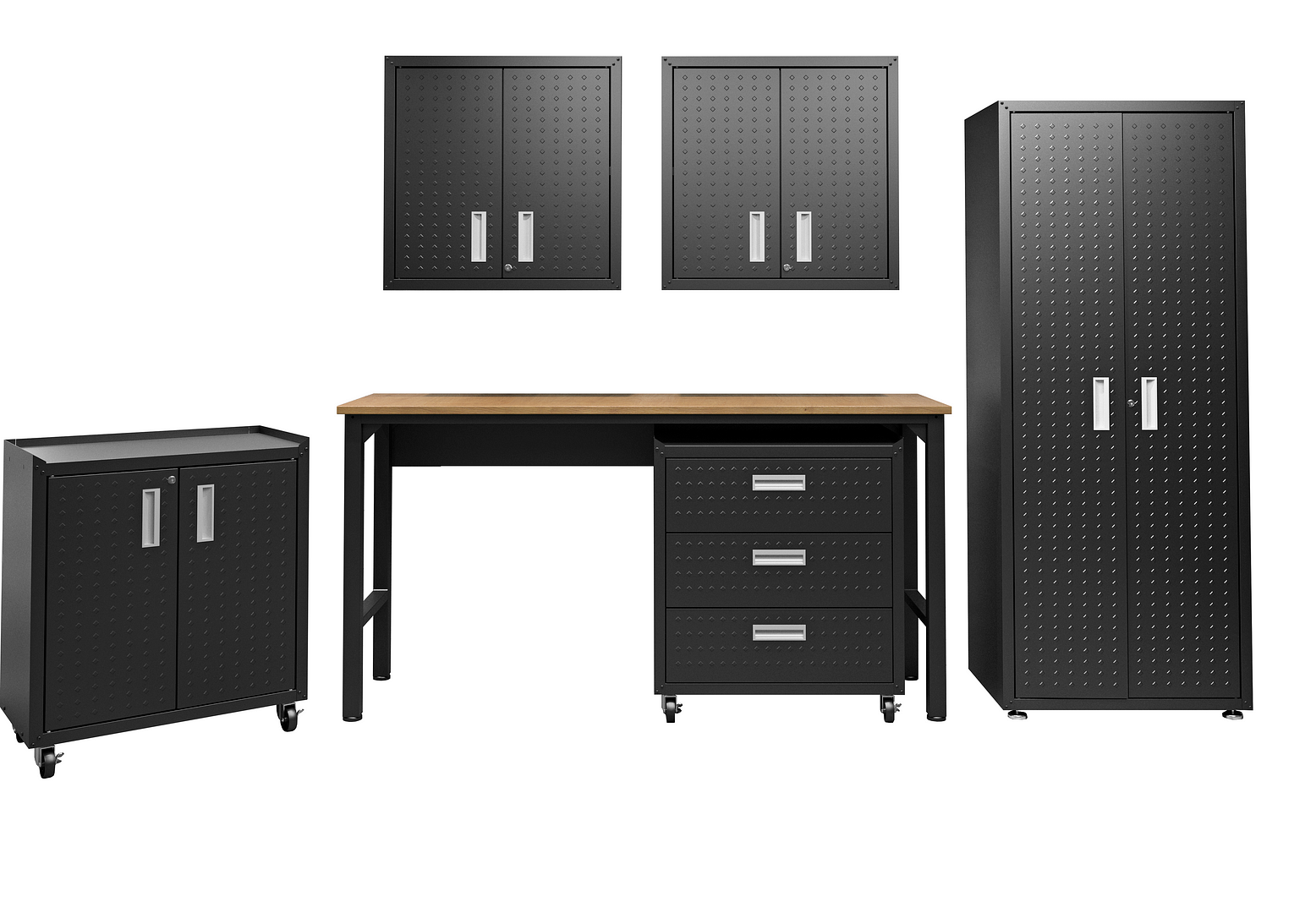 Manhattan Comfort Fortress Charcoal Grey 6pc Garage Set