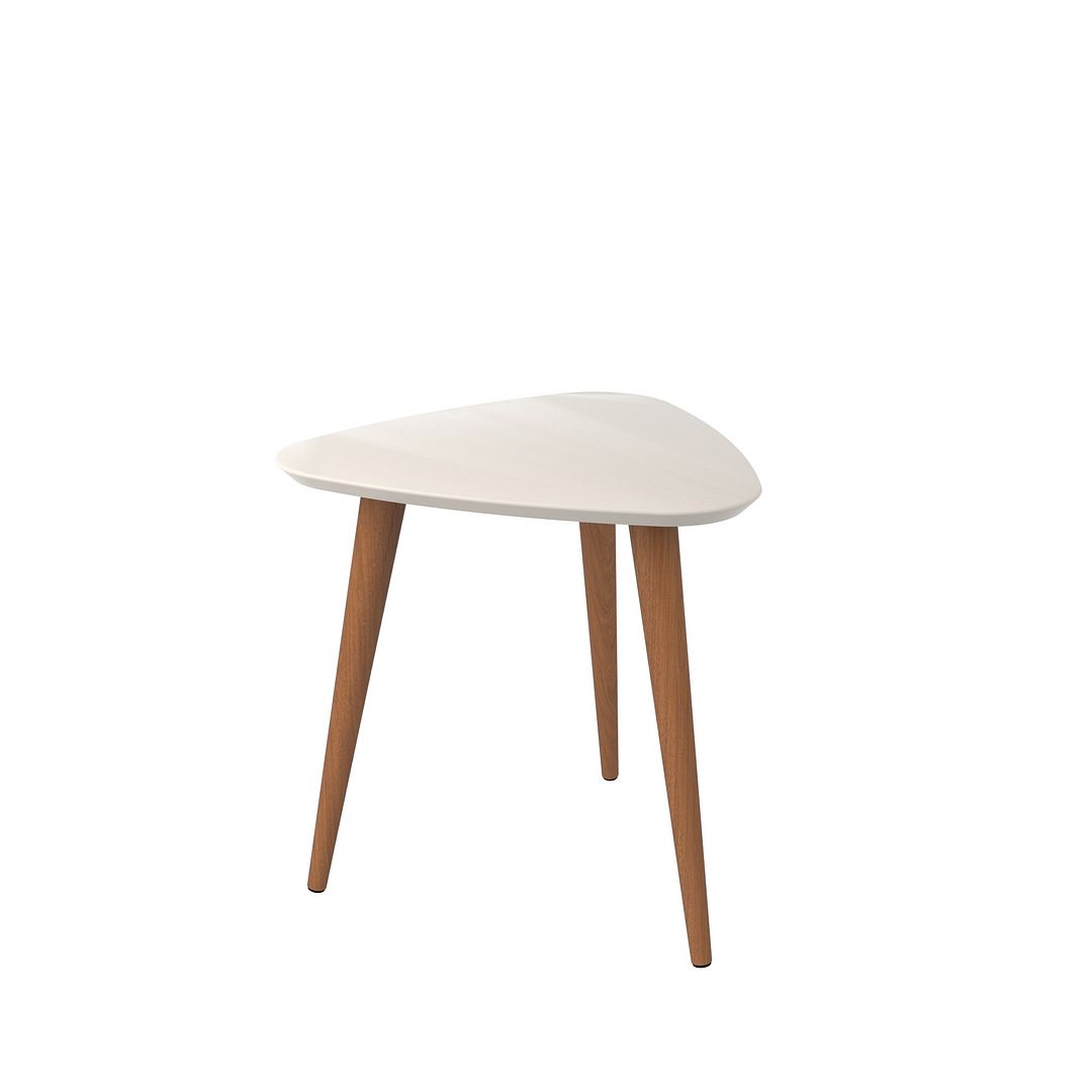Manhattan Comfort Utopia Off White Triangle End Table