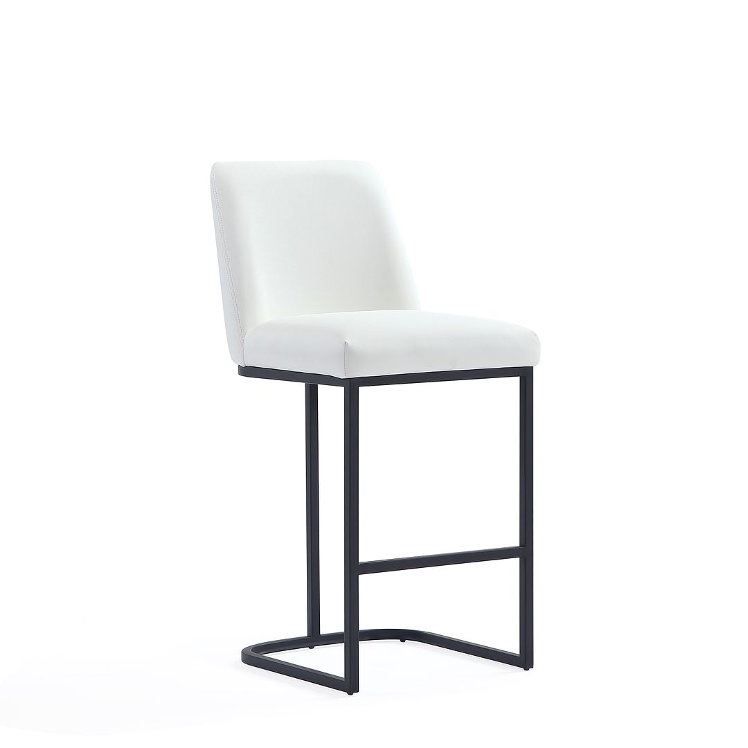 Manhattan Comfort Serena White Leatherette Upholstered Counter Stool